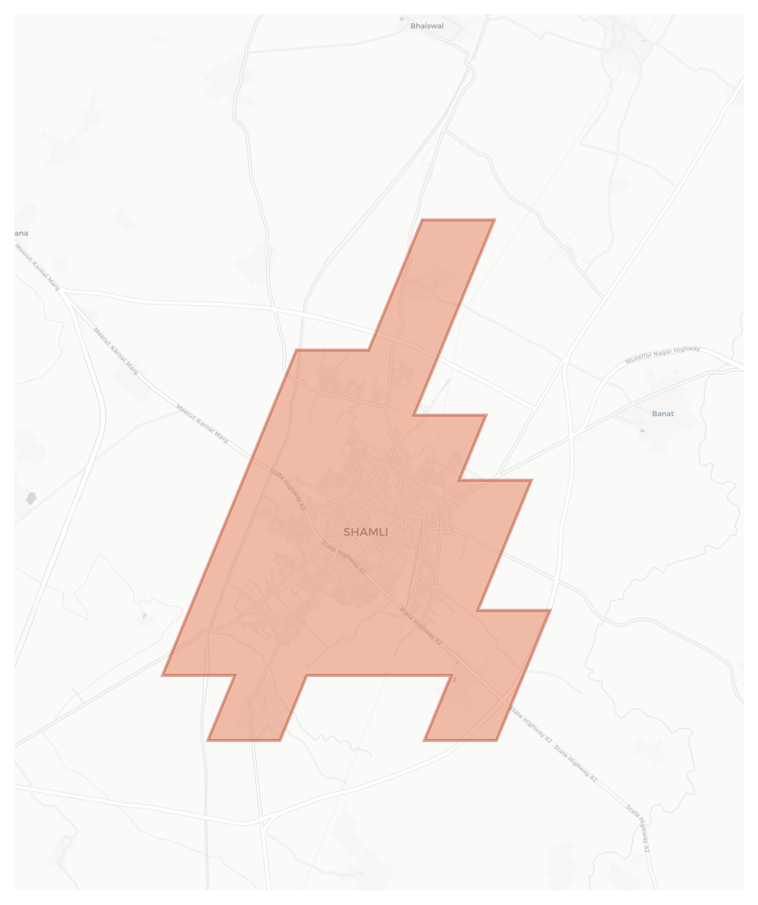Shamli geographic map