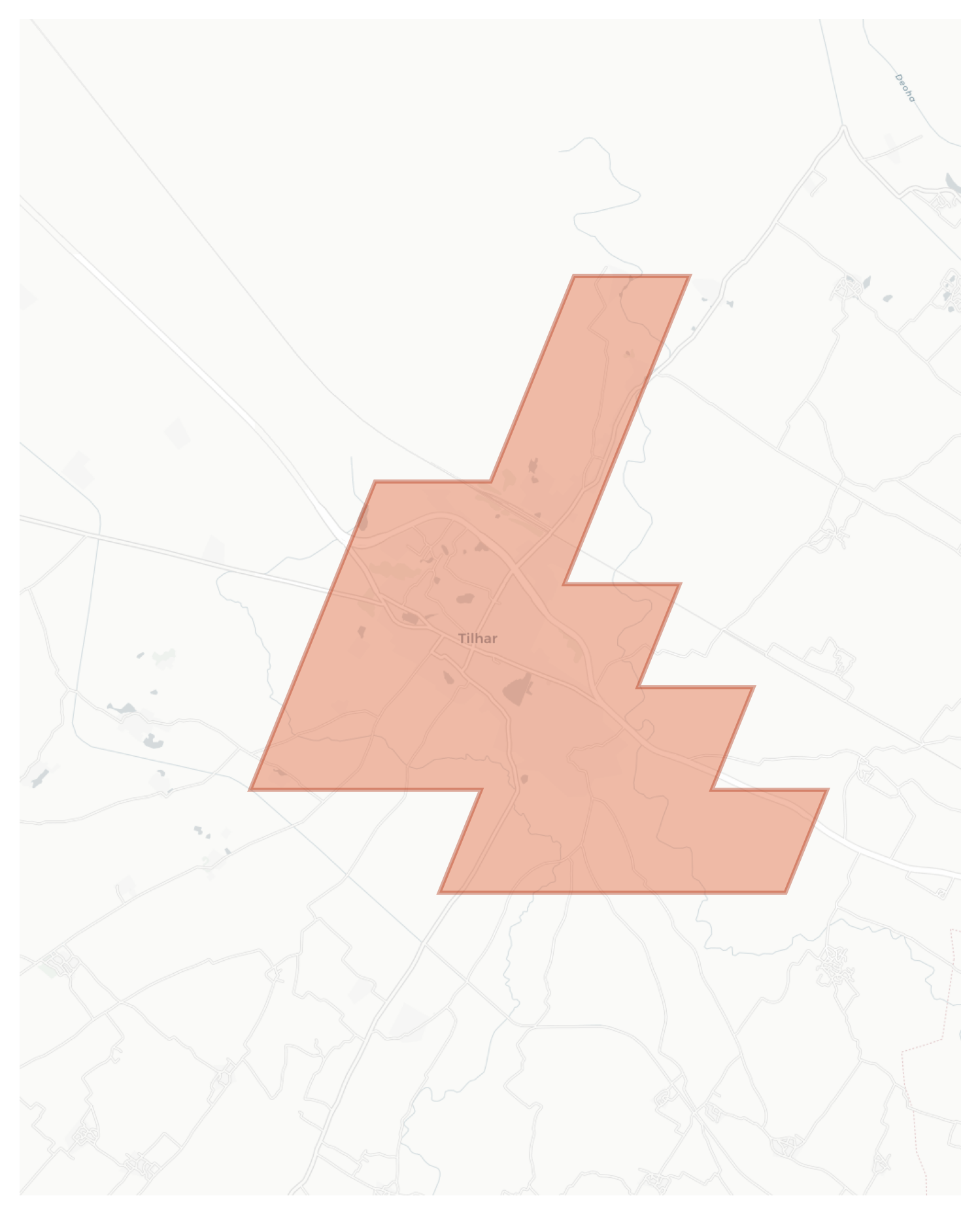 Tilhar geographic map