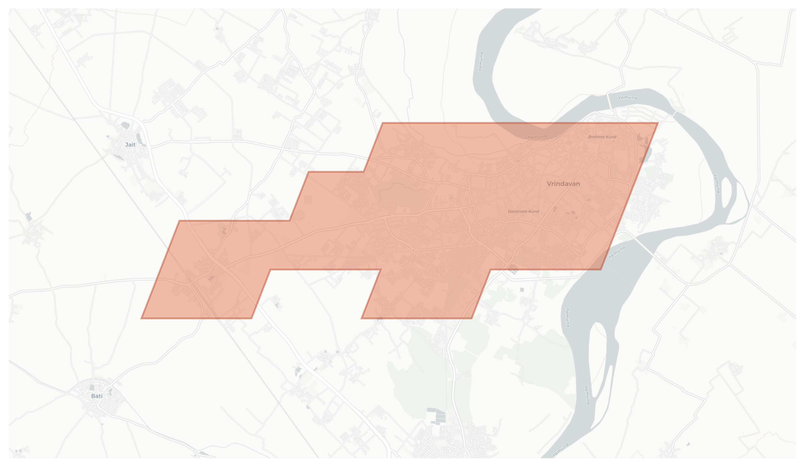 Vrindavan geographic map
