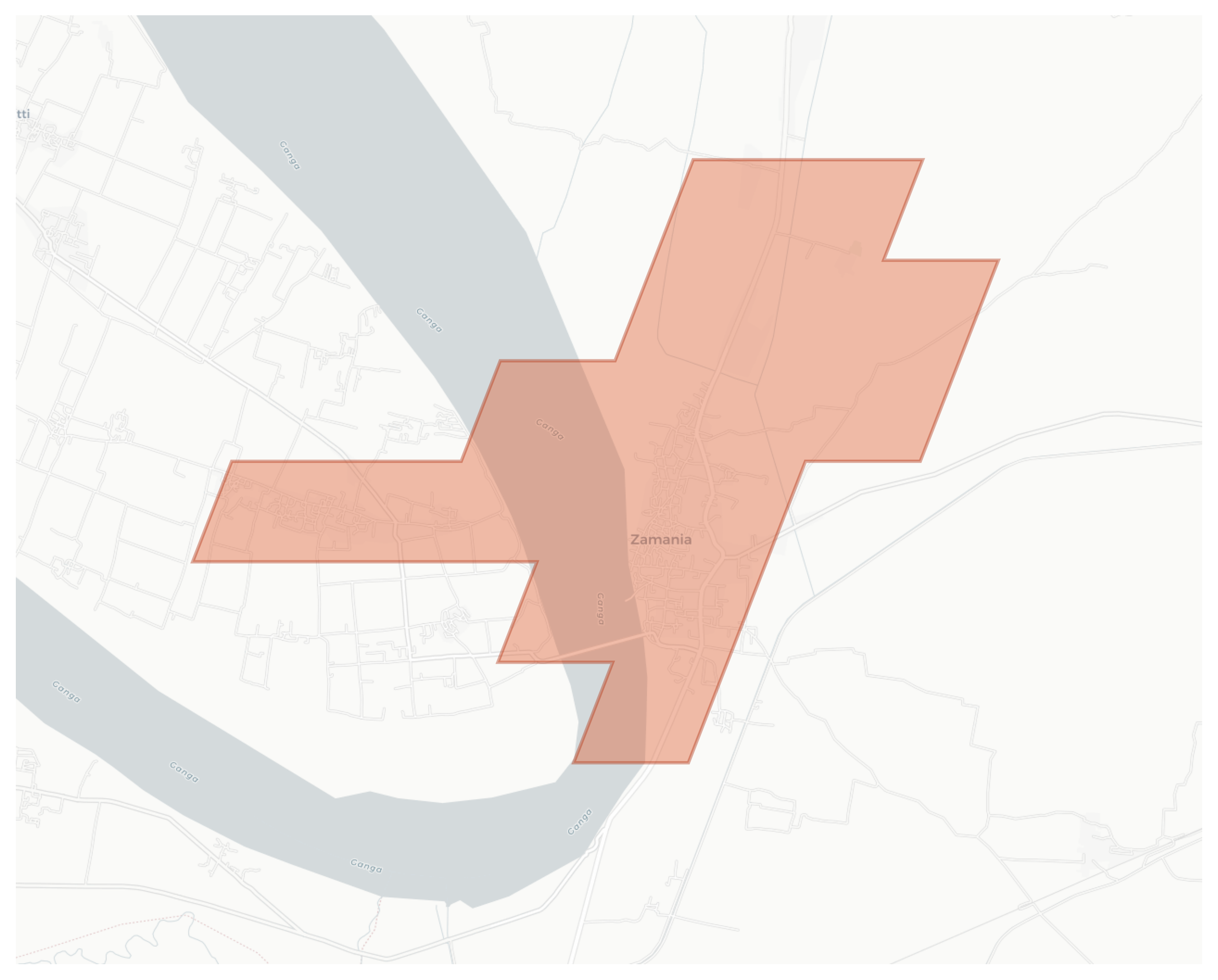 Zamania geographic map