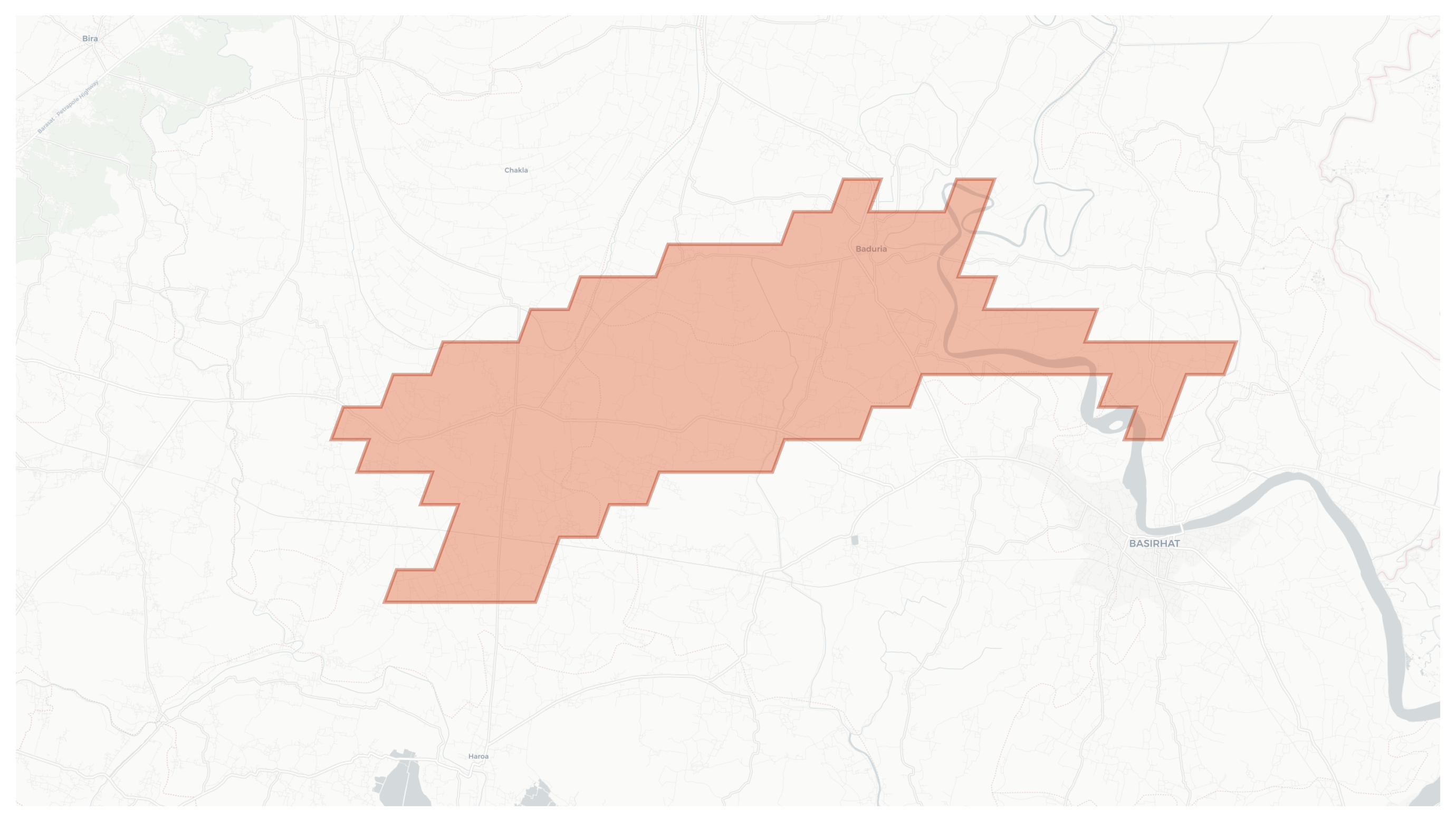Baduria geographic map