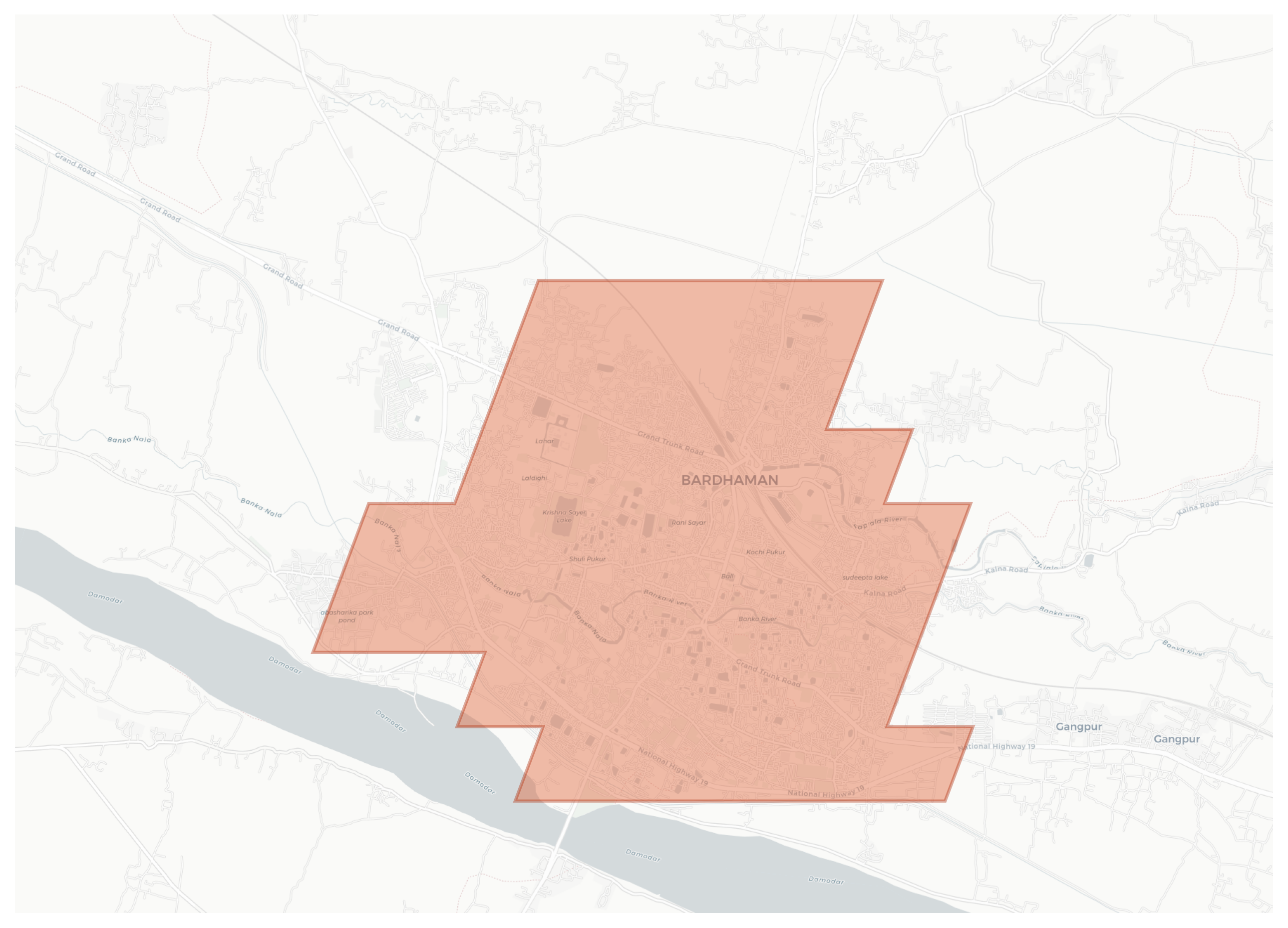 Bardhaman geographic map