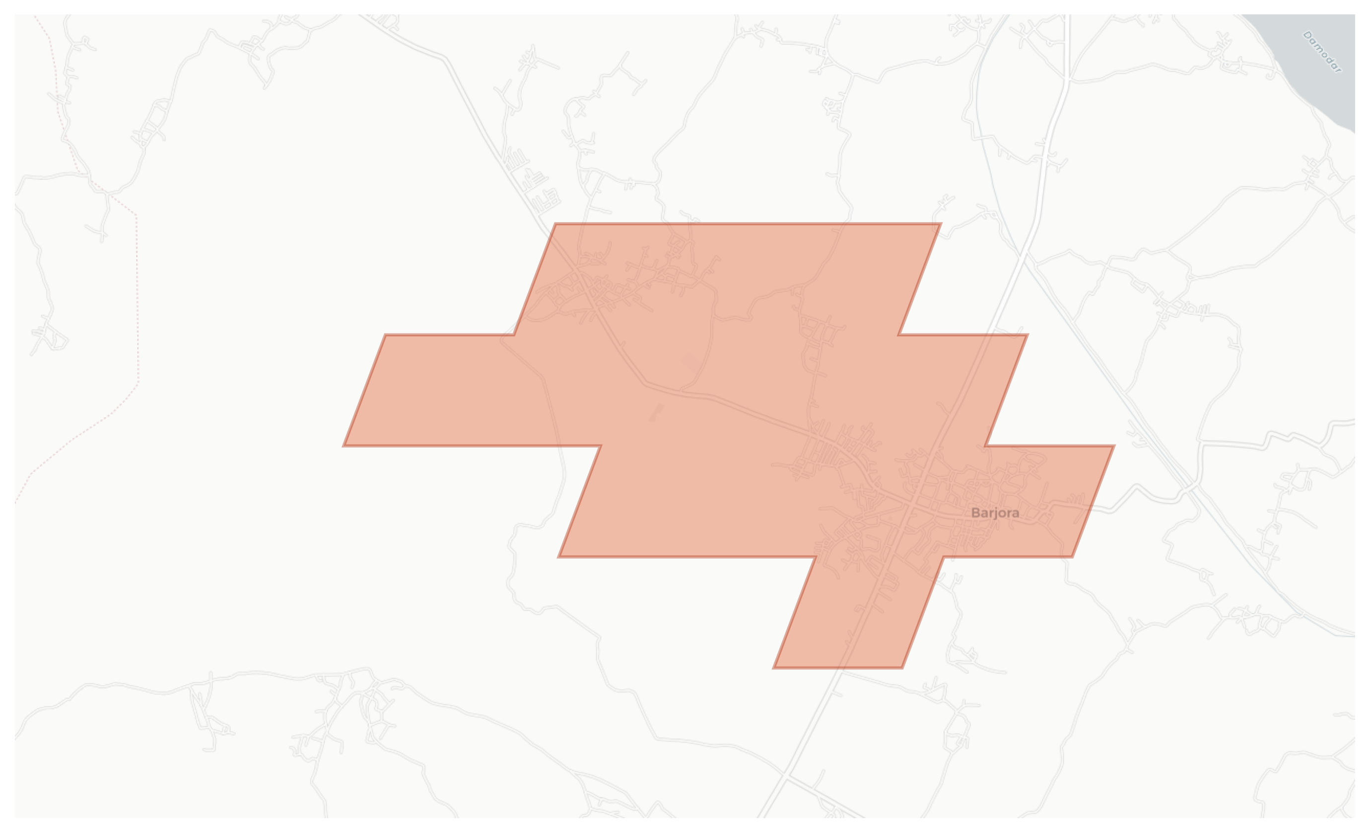 Barjora geographic map