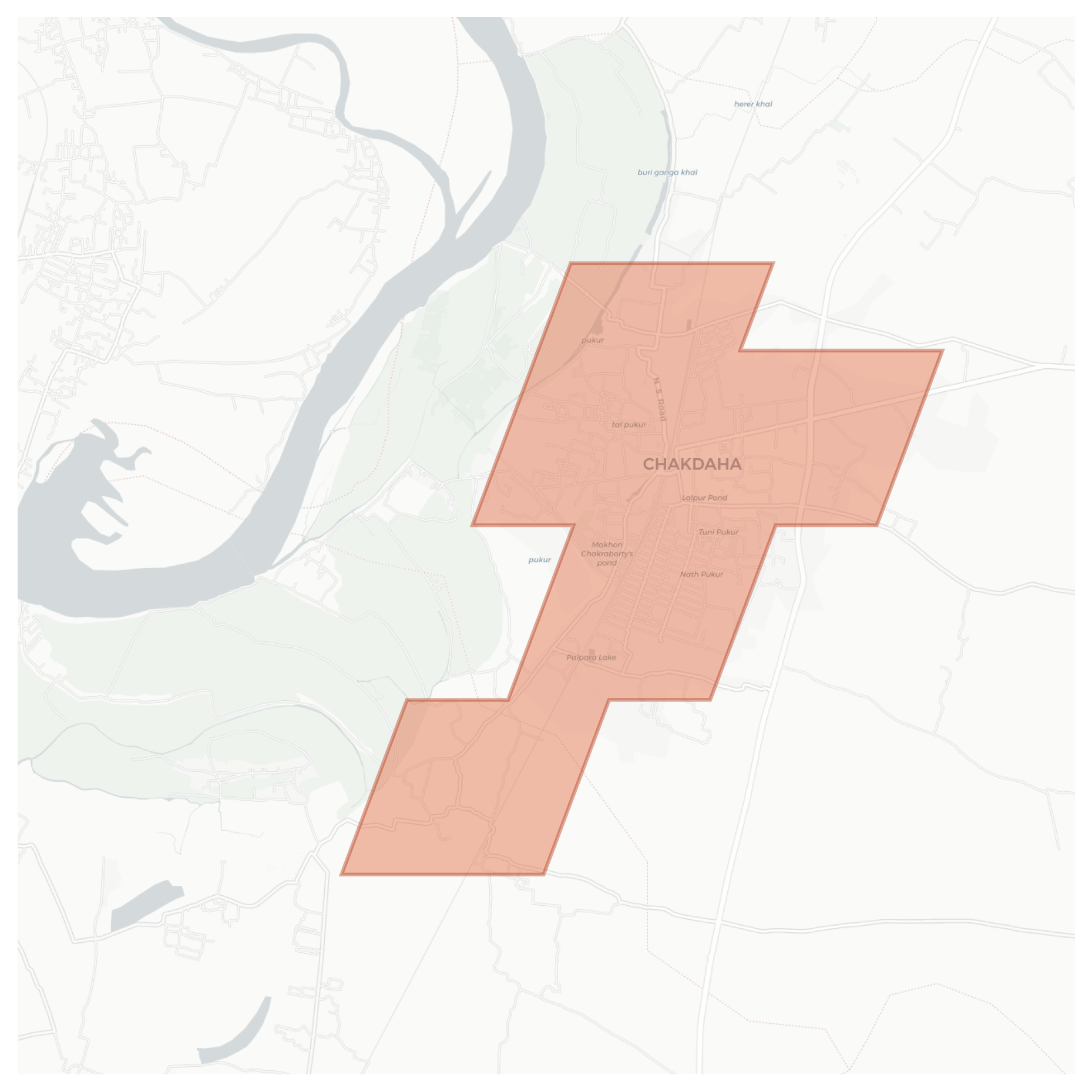 Chakdaha geographic map