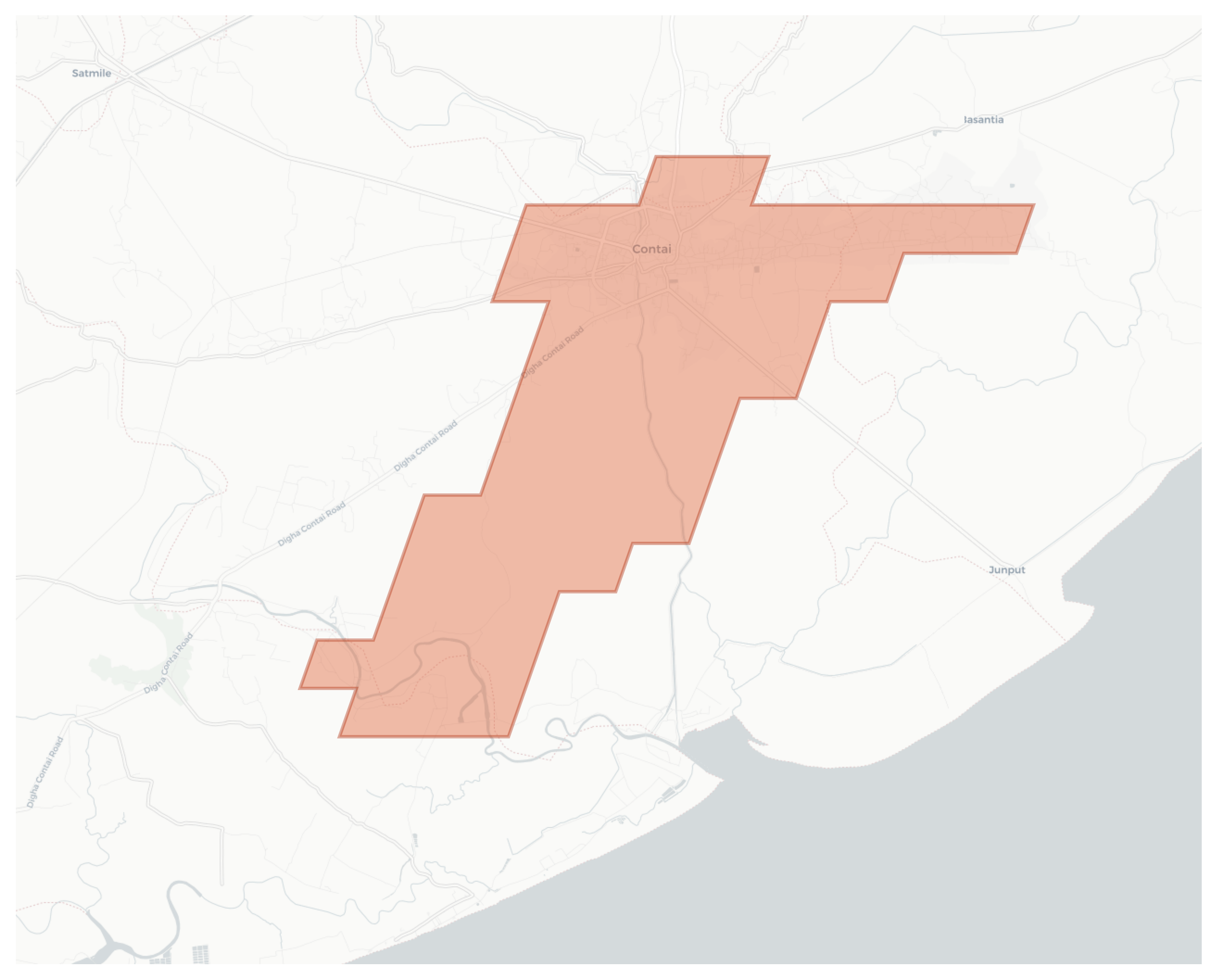 Contai geographic map