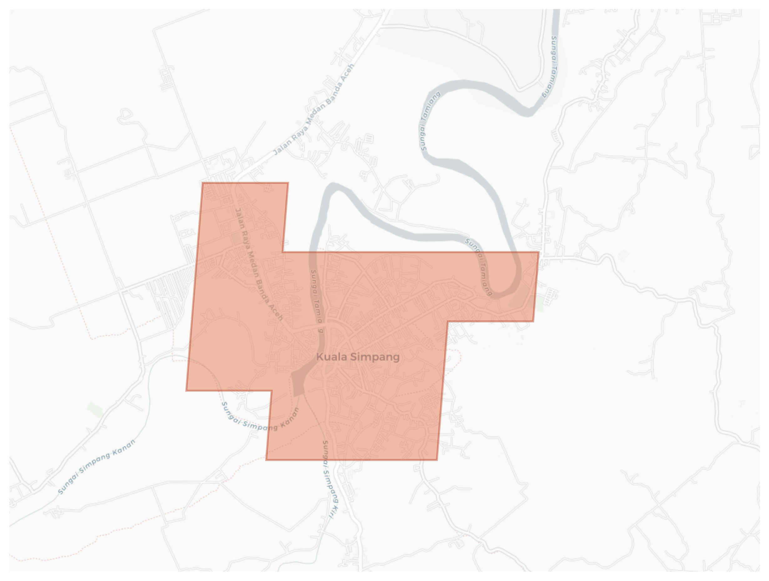 Kuala Simpang geographic map