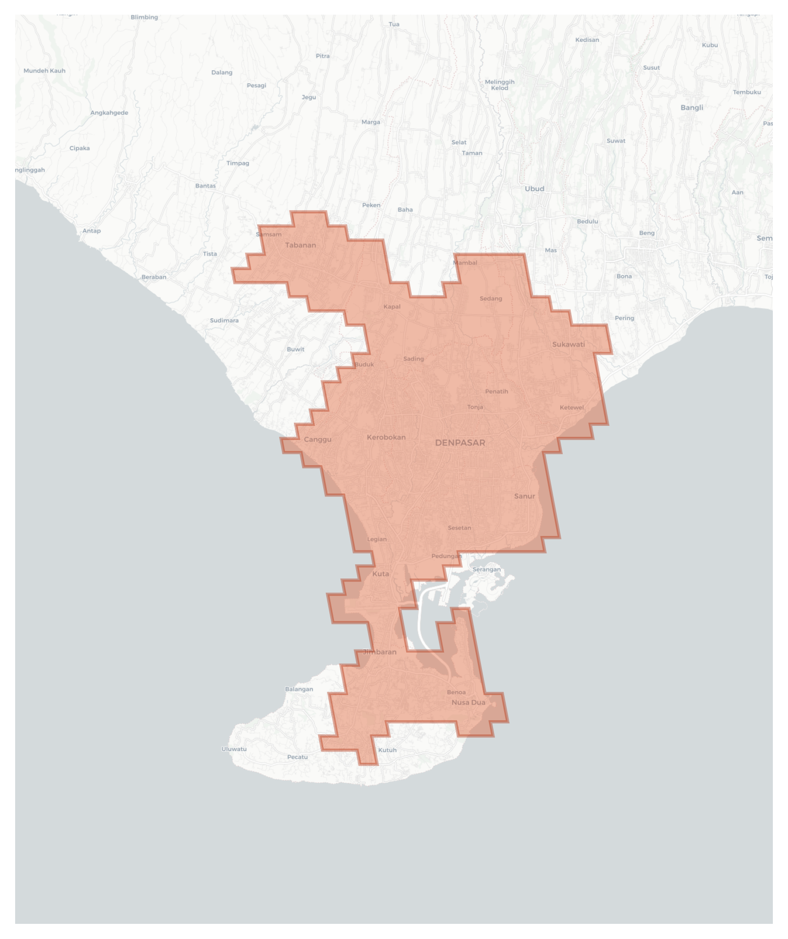 Denpasar geographic map