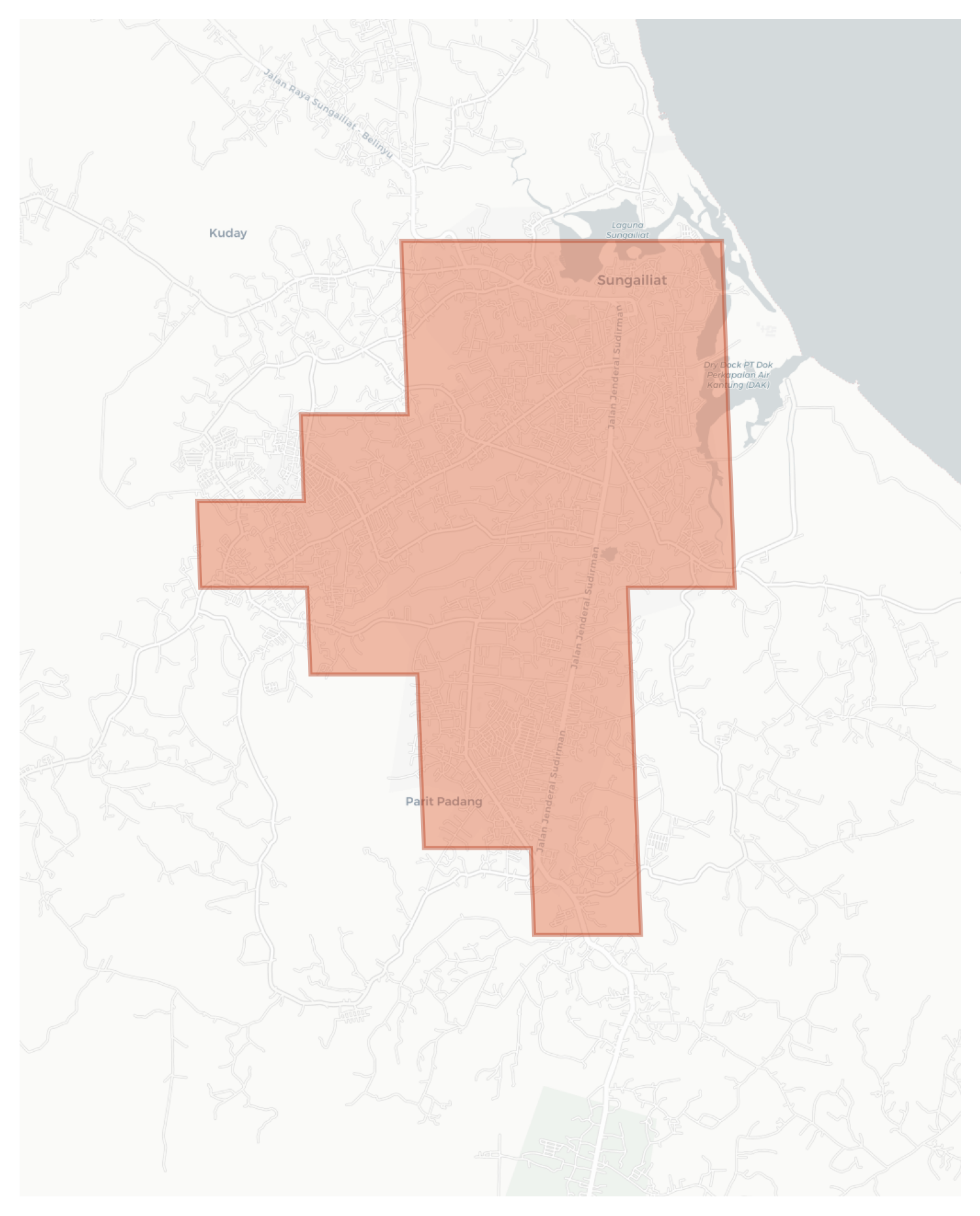 Sungailiat geographic map