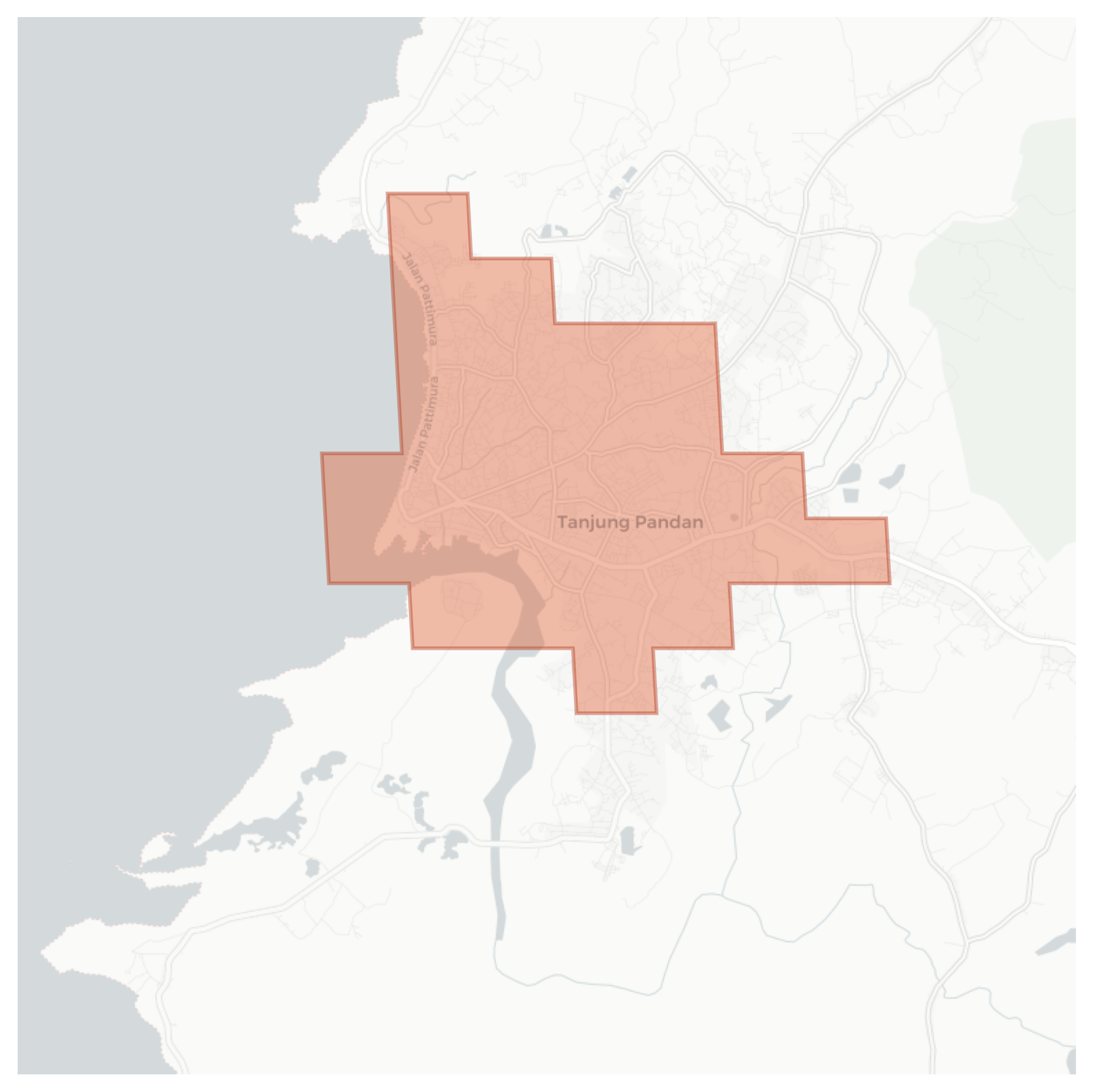 Tanjung Pandan geographic map