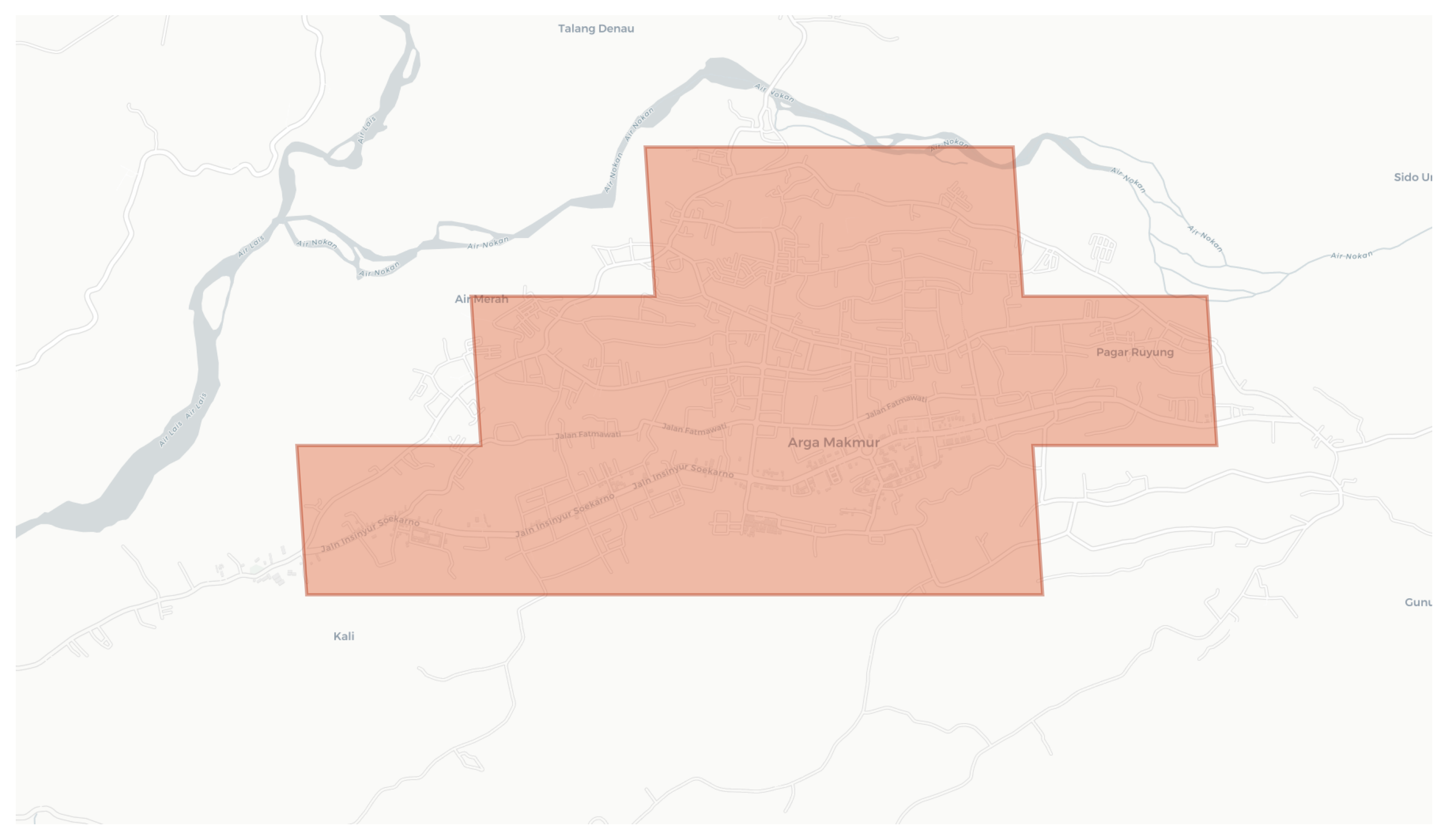 Arga Makmur geographic map