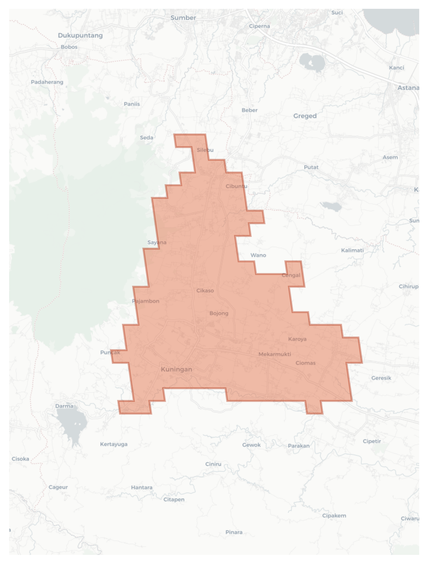 Kuningan geographic map