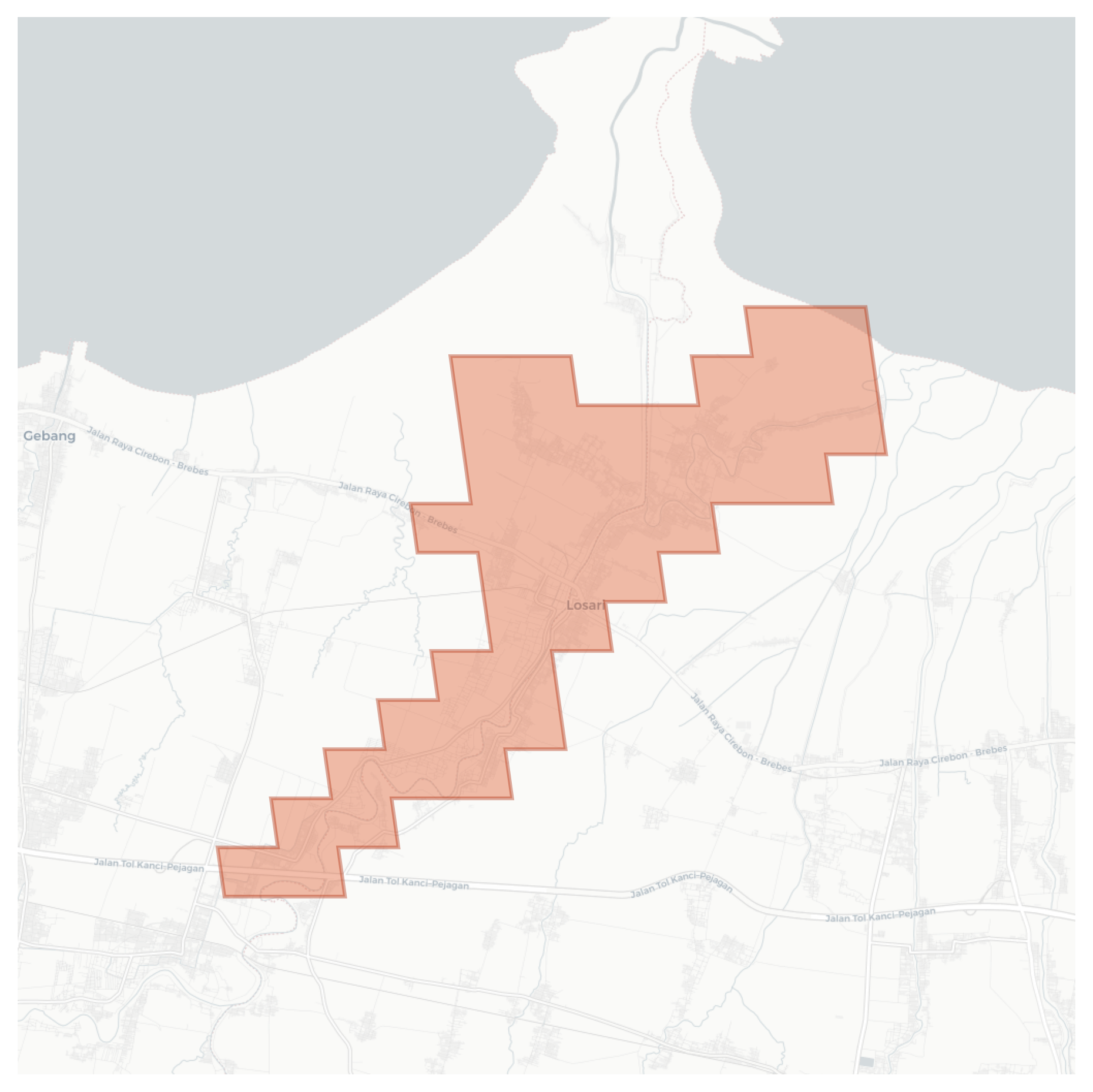 Losari geographic map