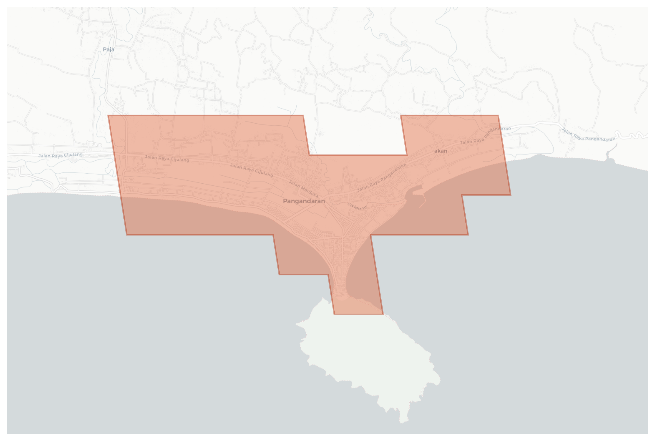 Pangandaran geographic map