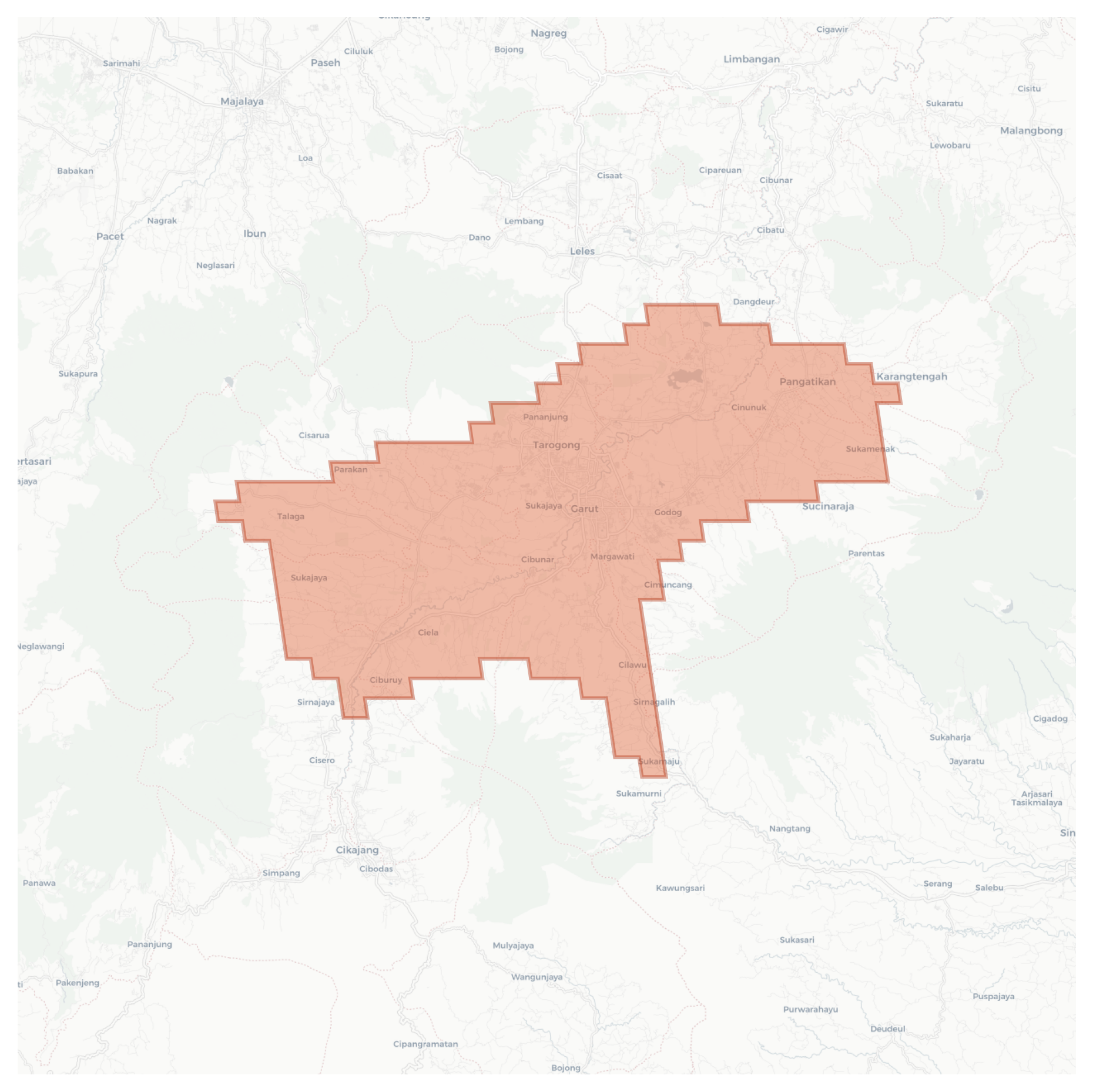 Tarogong geographic map