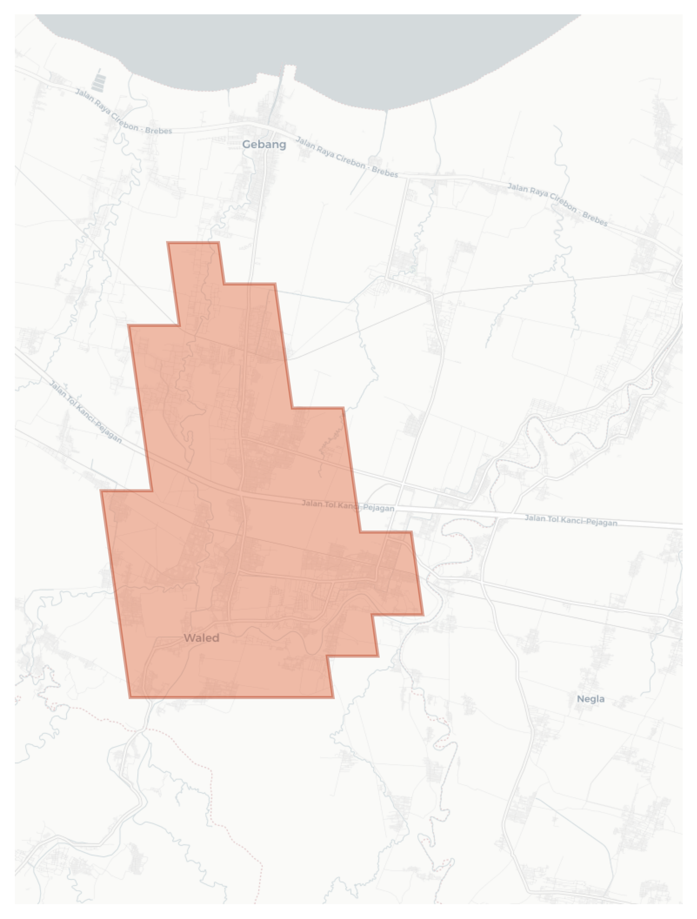 Waled geographic map