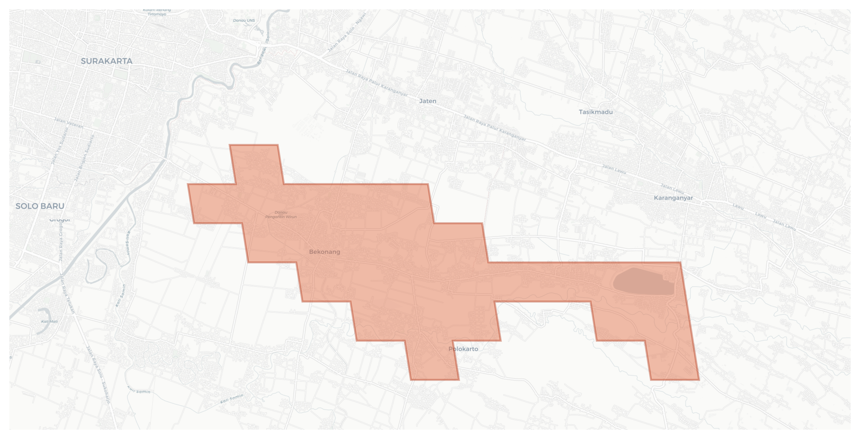 Bekonang geographic map