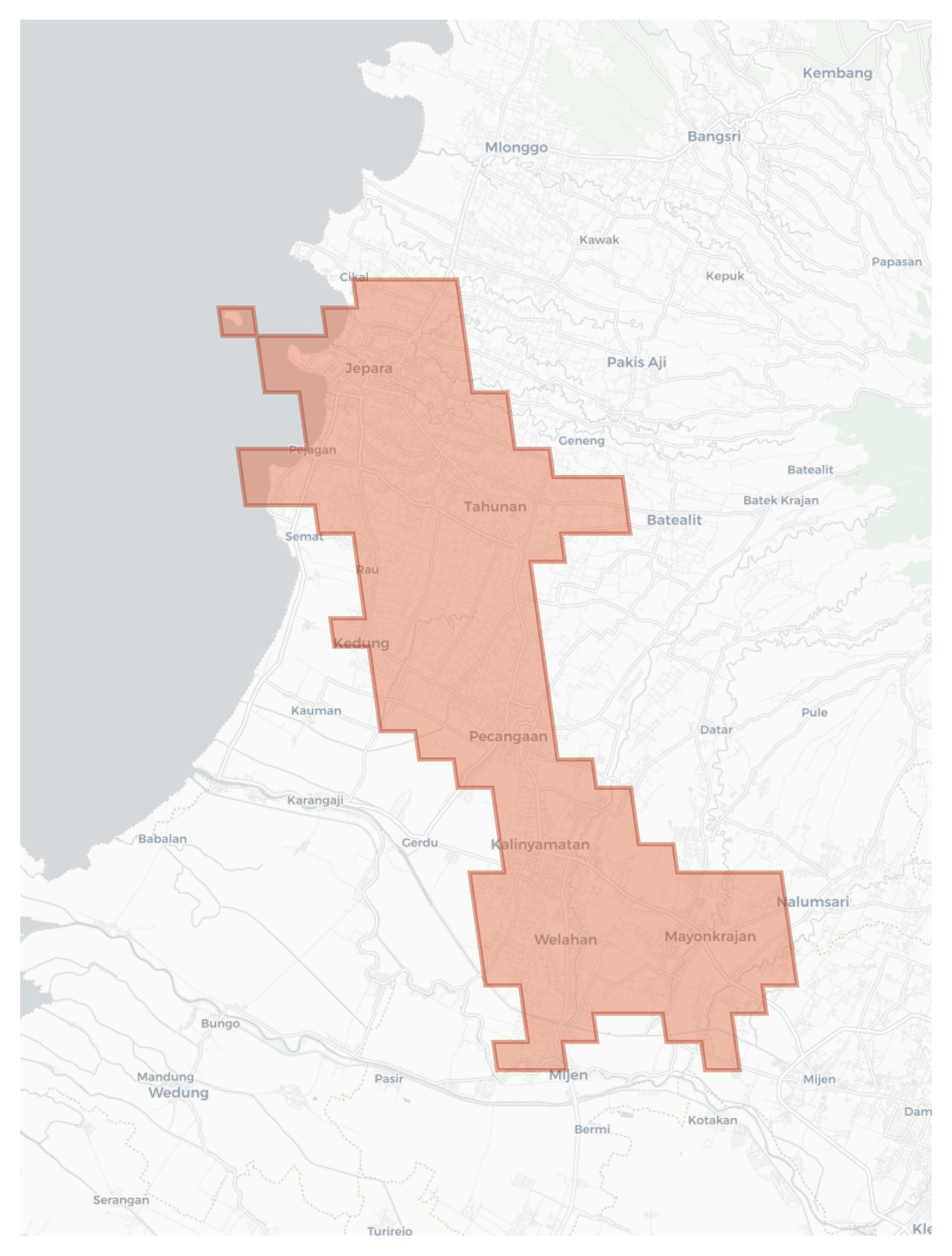 Jepara geographic map