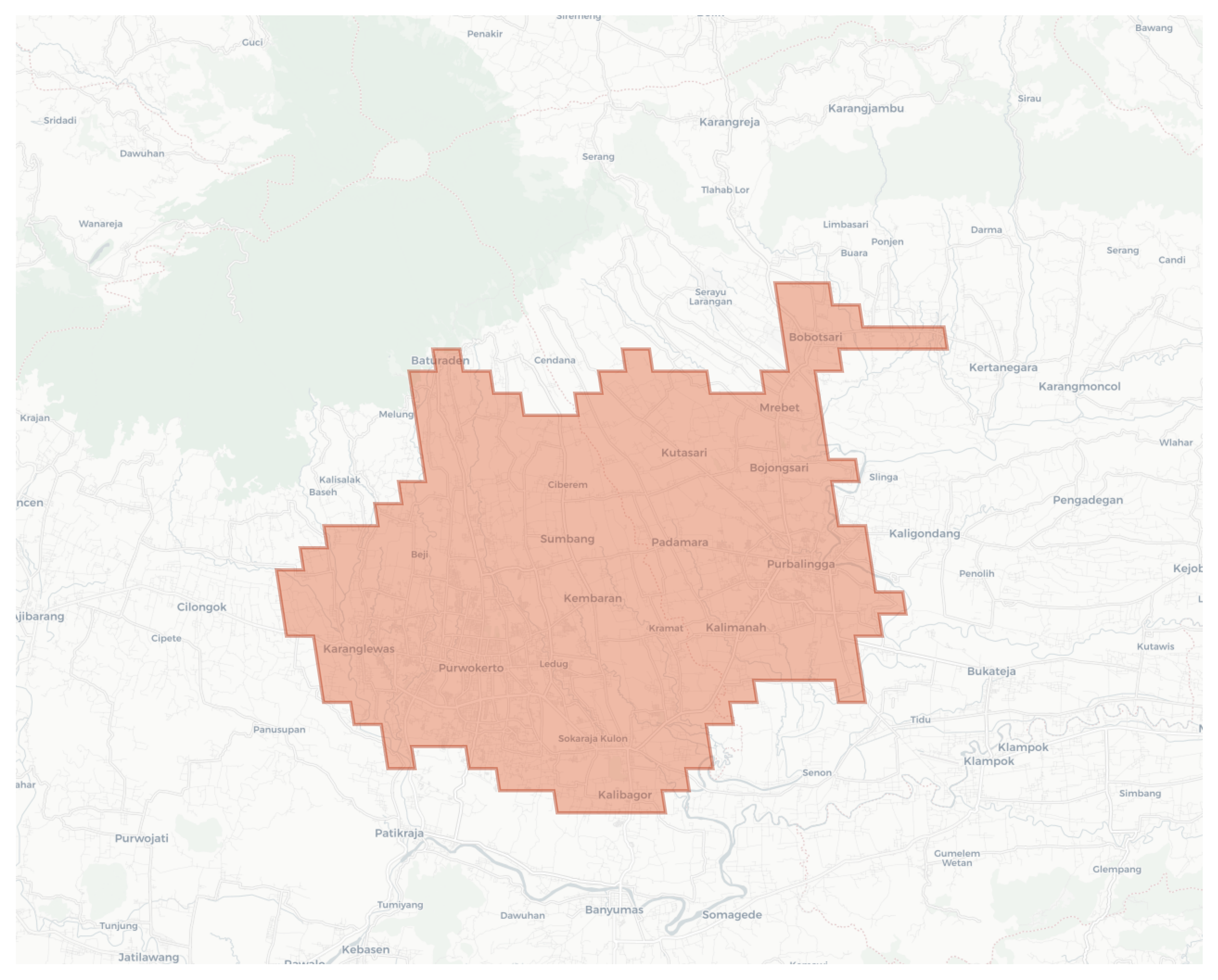 Purwokerto geographic map