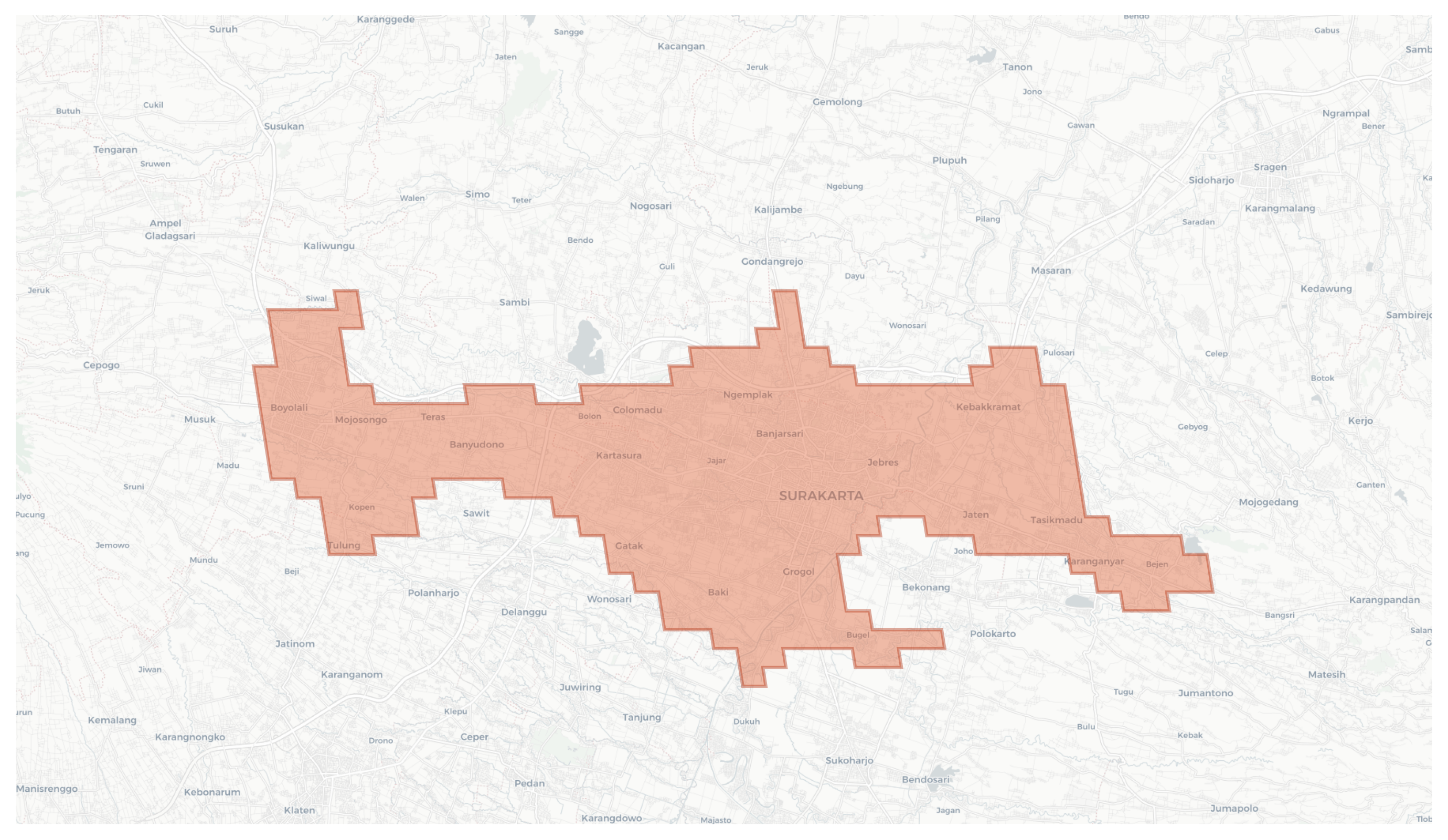 Surakarta geographic map
