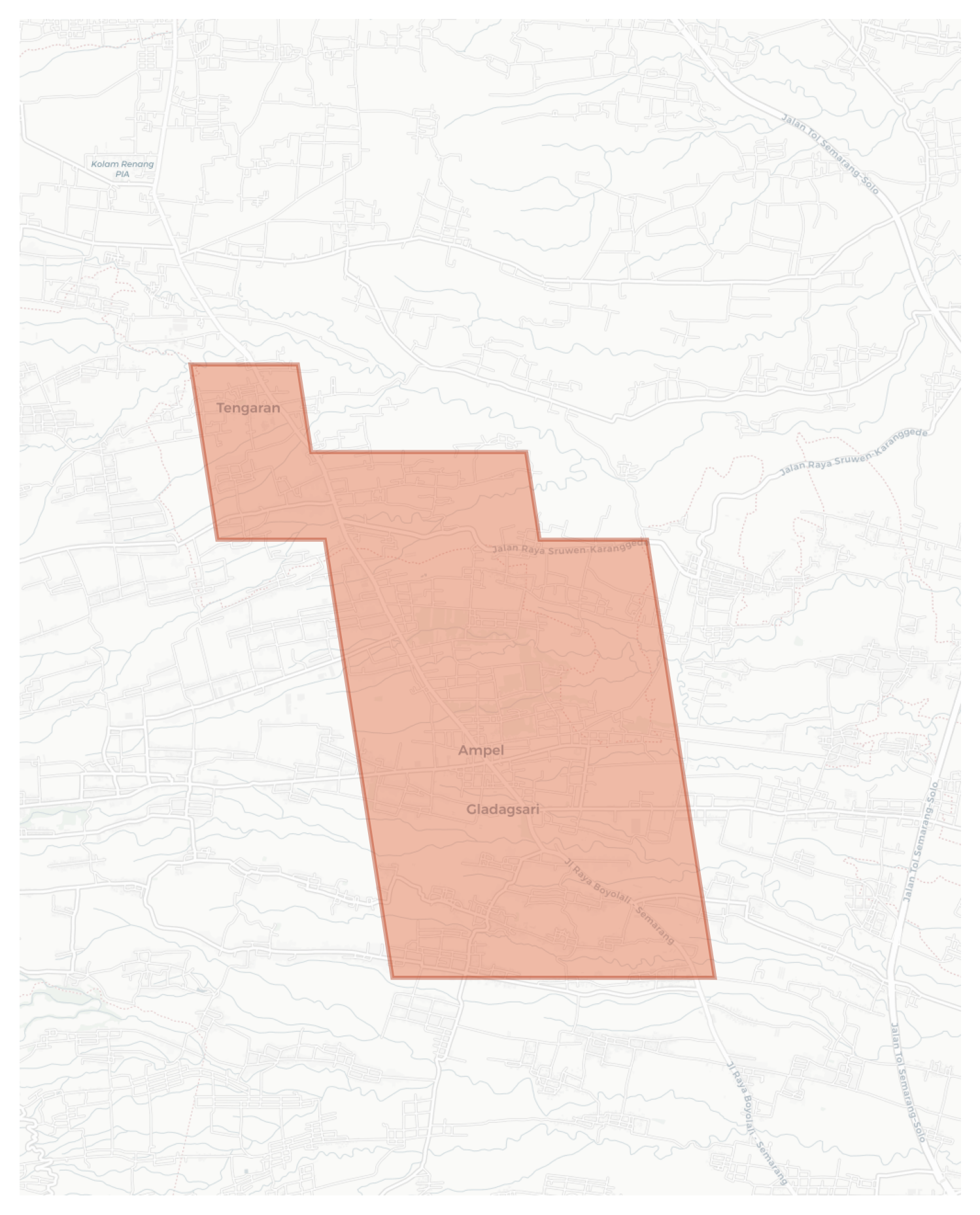 Tengaran geographic map