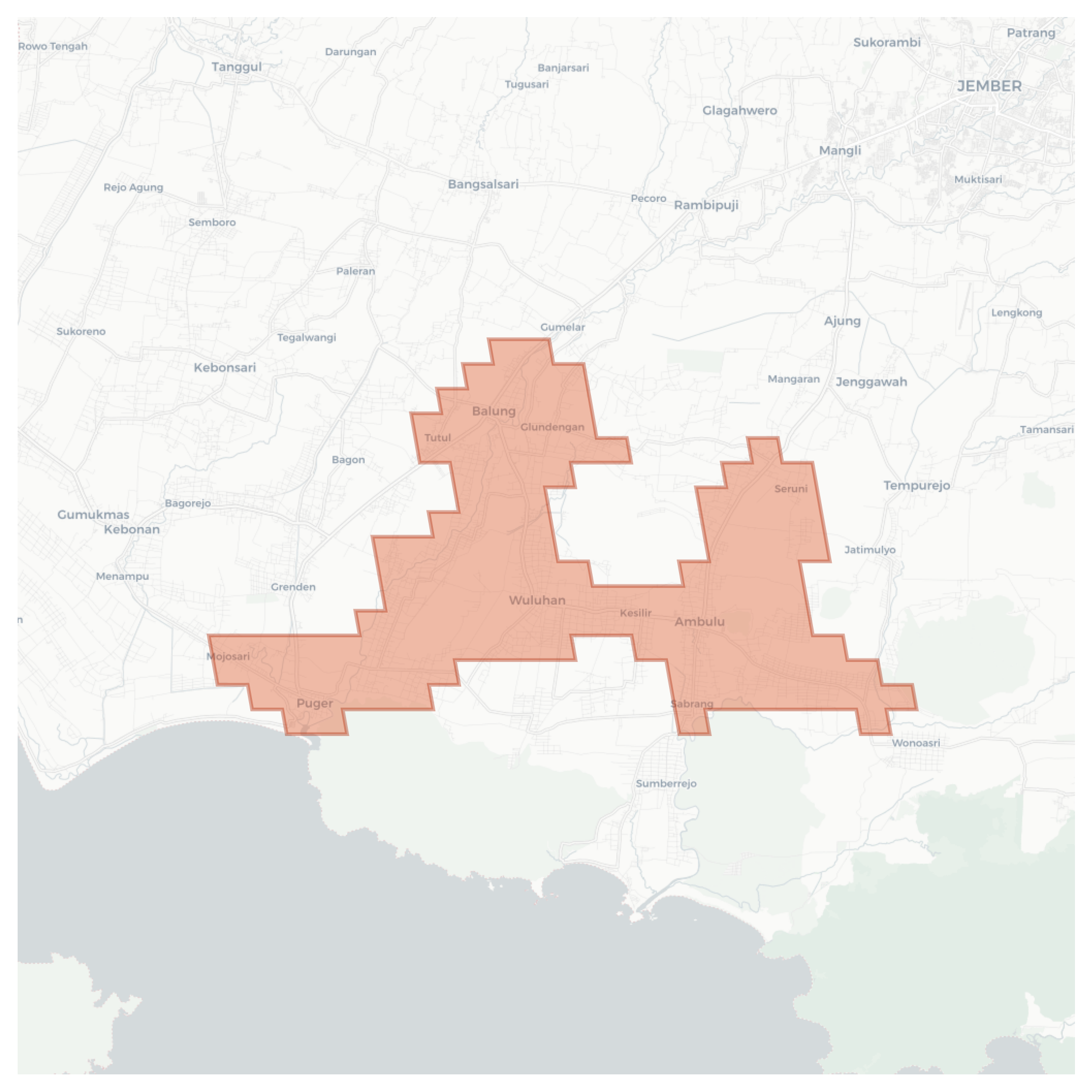 Balung geographic map