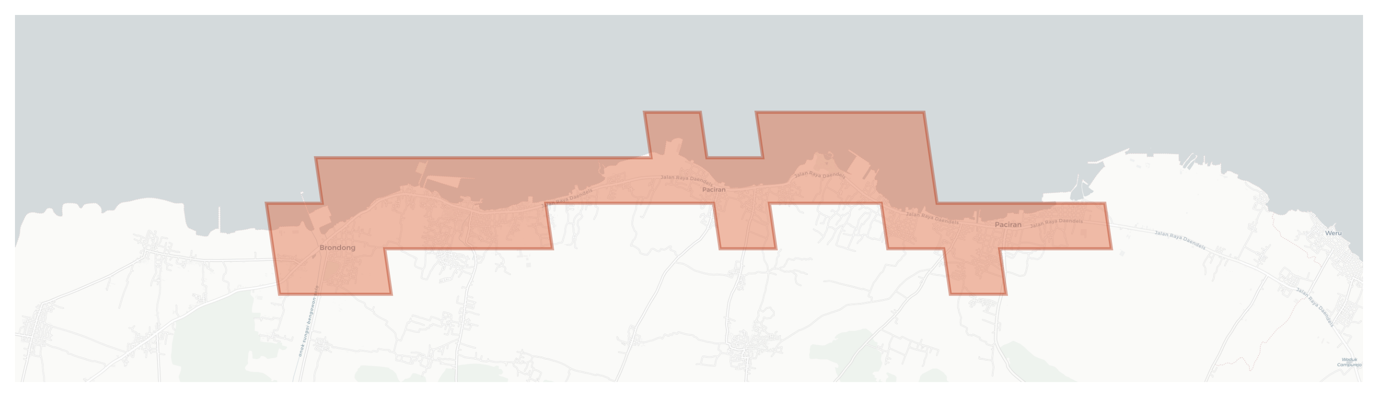 Brondong geographic map