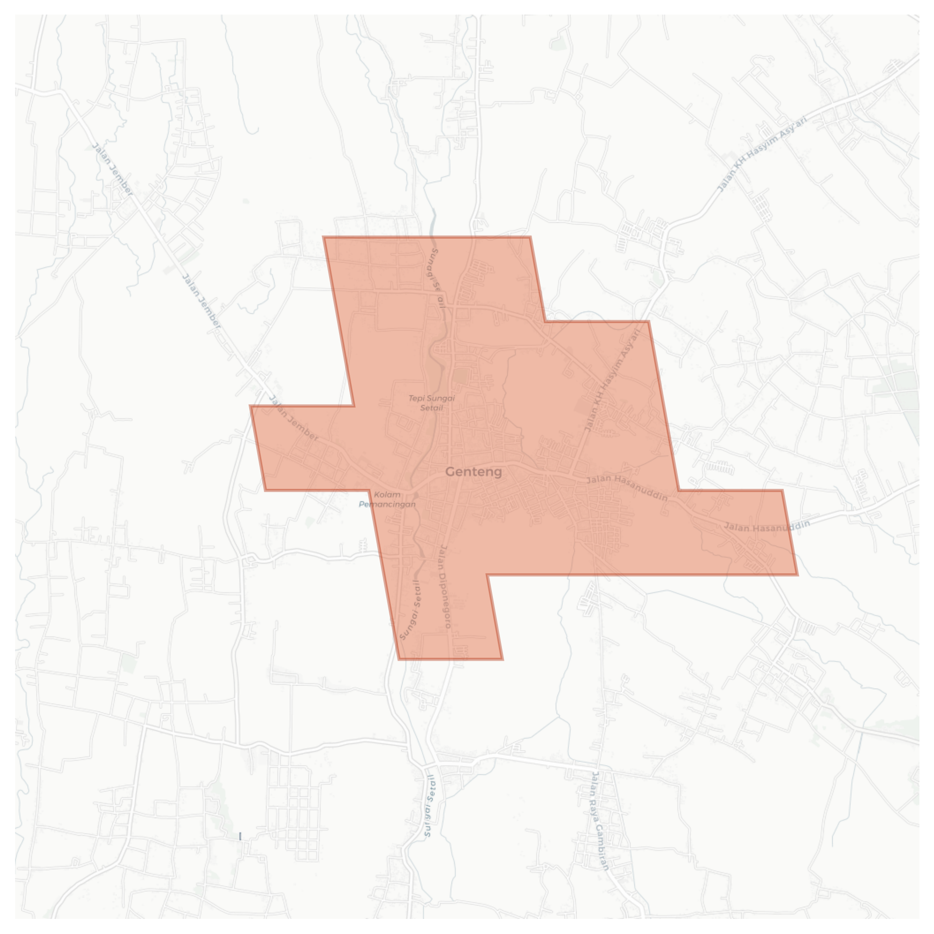 Genteng geographic map