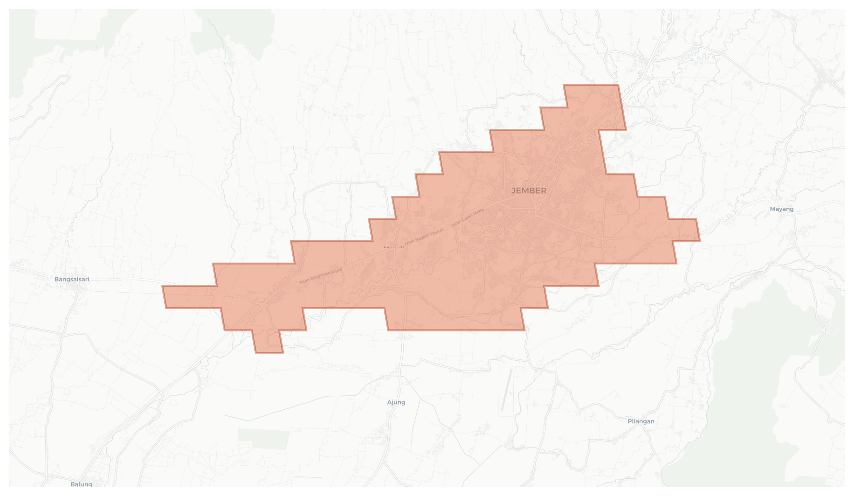 Jember geographic map