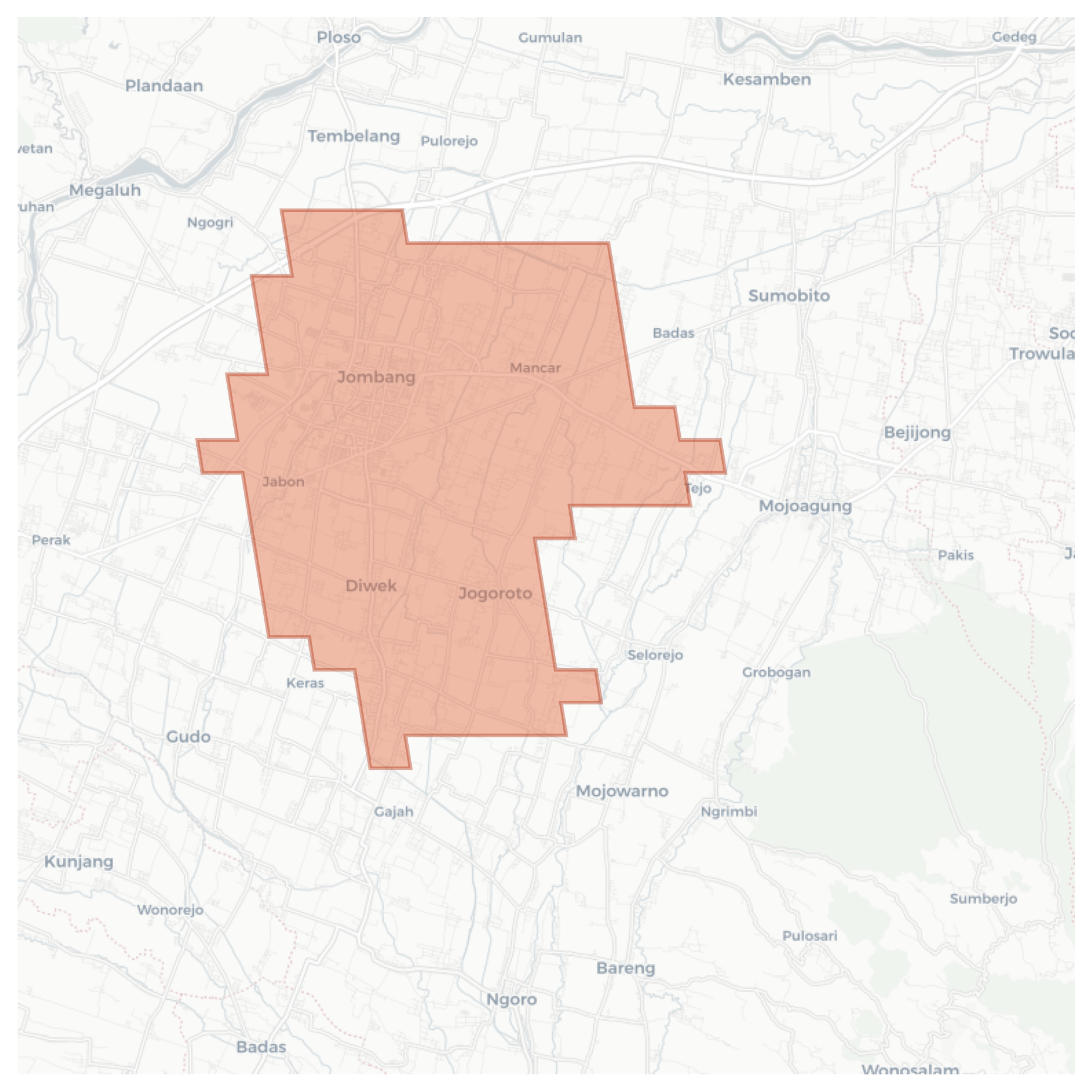 Jombang geographic map
