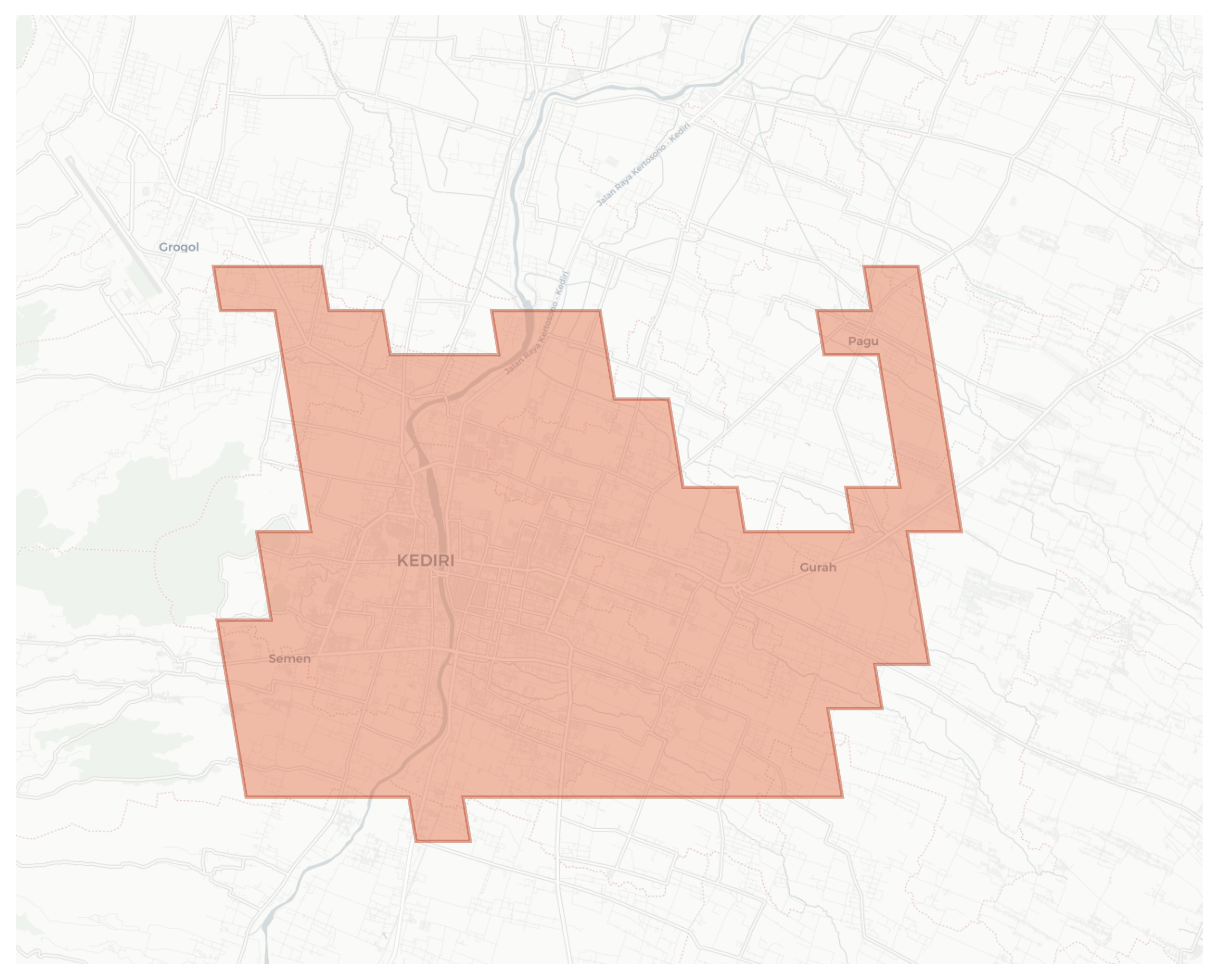Kediri geographic map