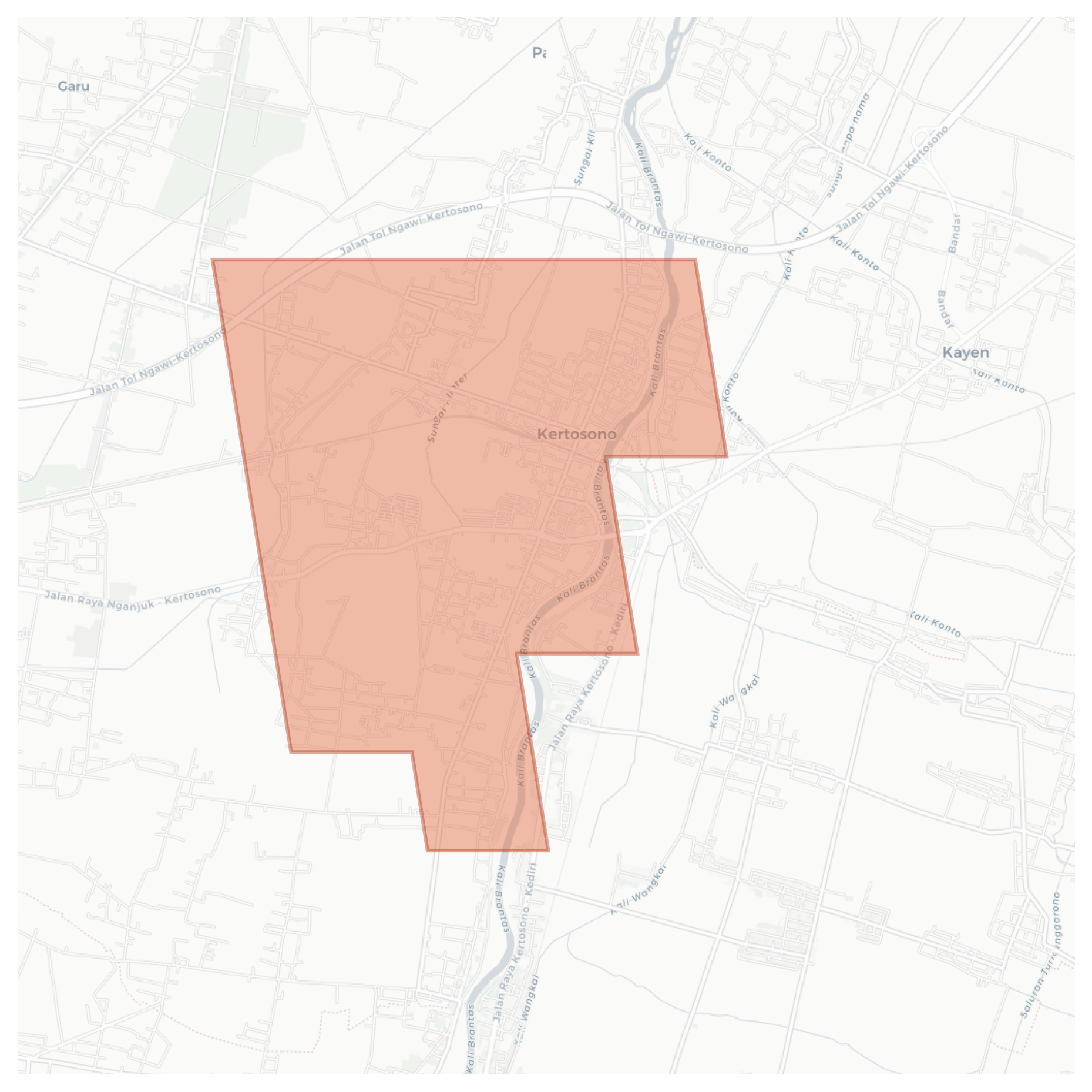 Kertosono geographic map