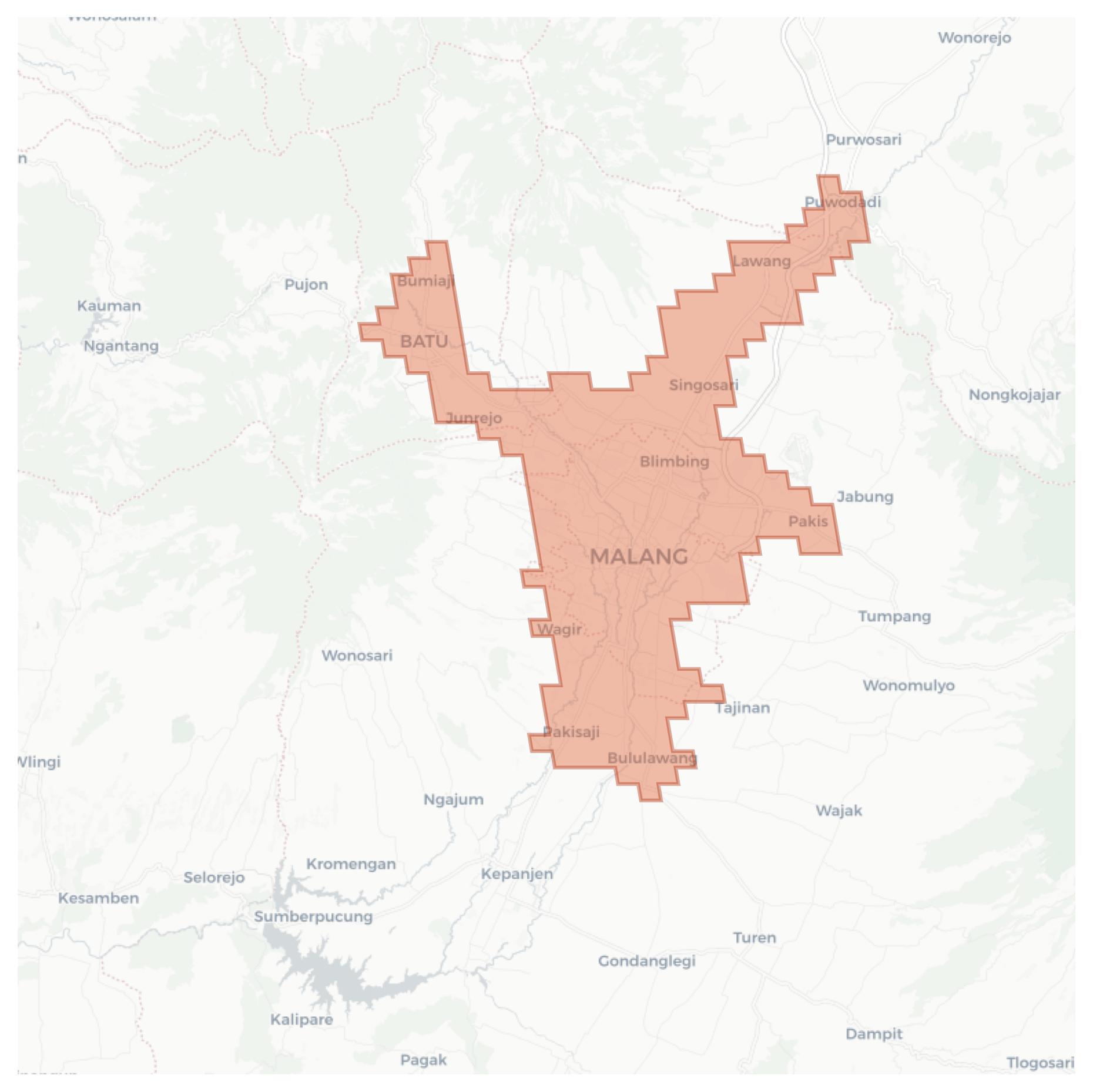 Malang geographic map