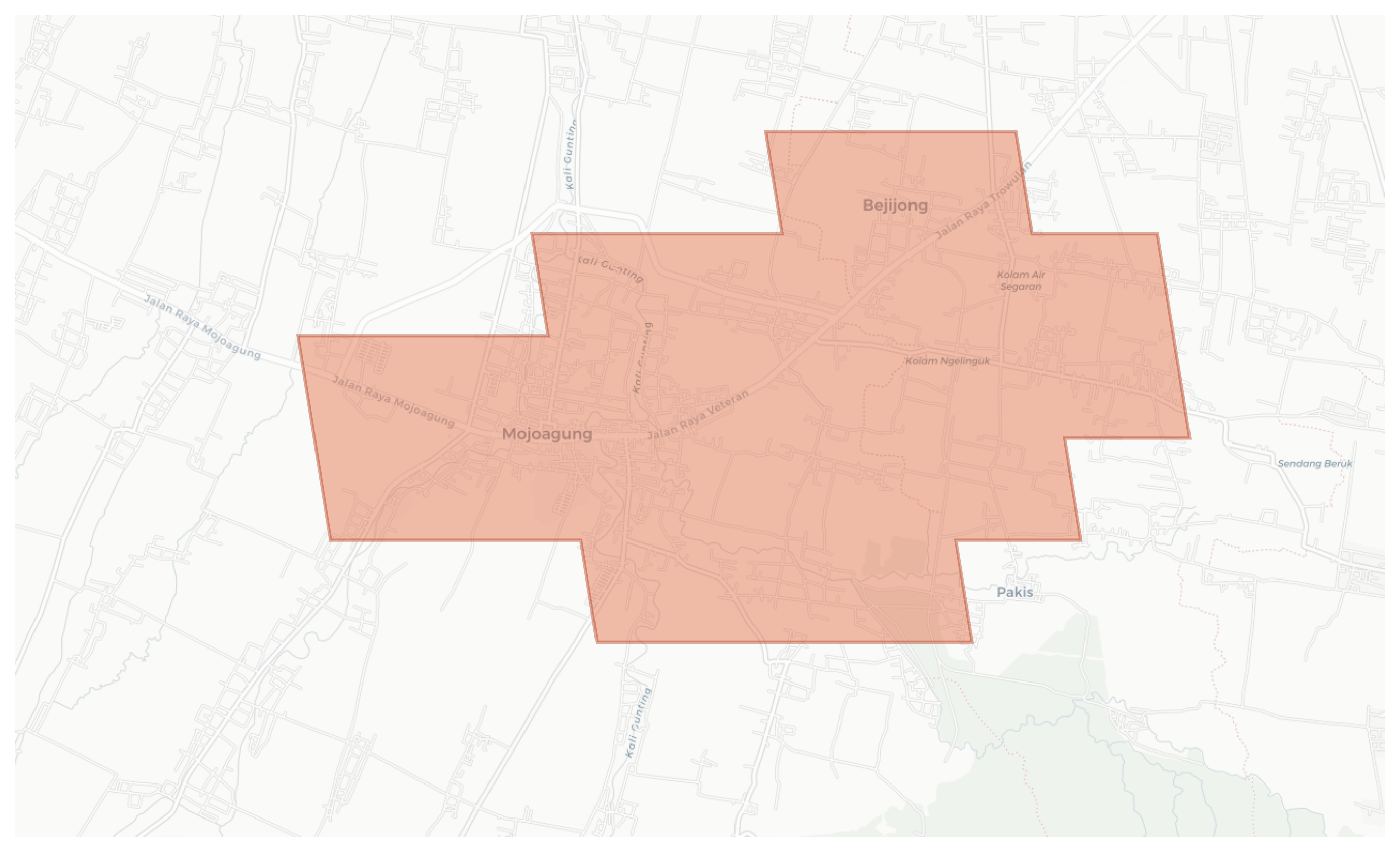 Mojoagung geographic map