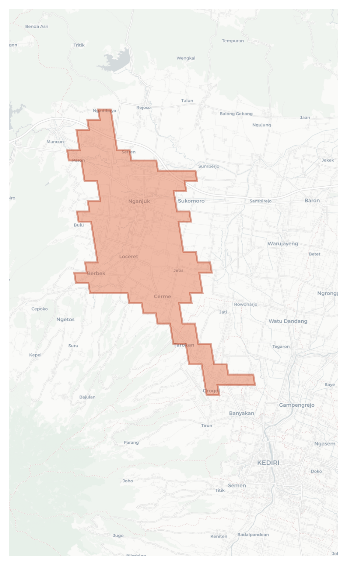 Nganjuk geographic map