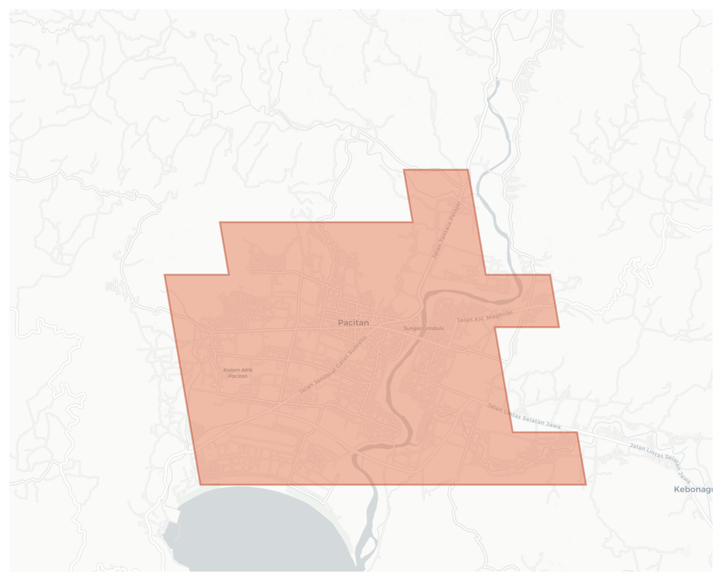 Pacitan geographic map