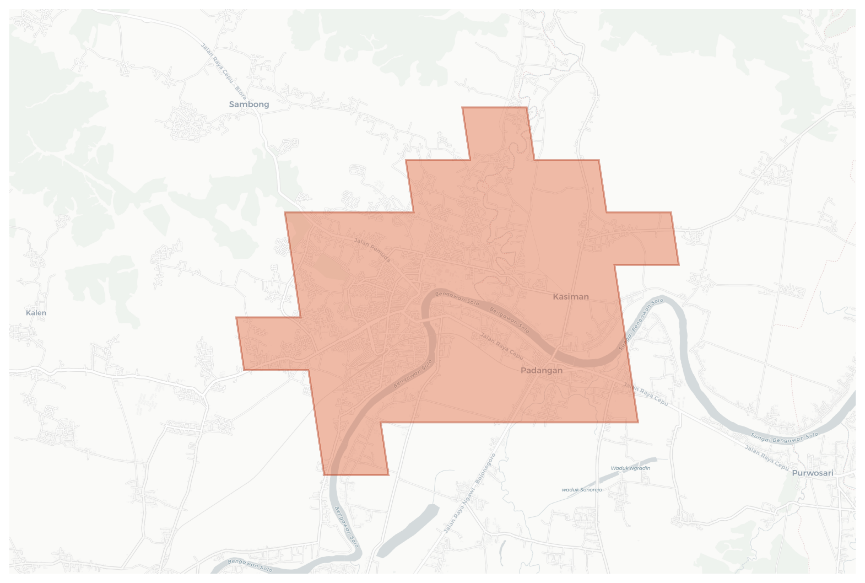 Padangan geographic map