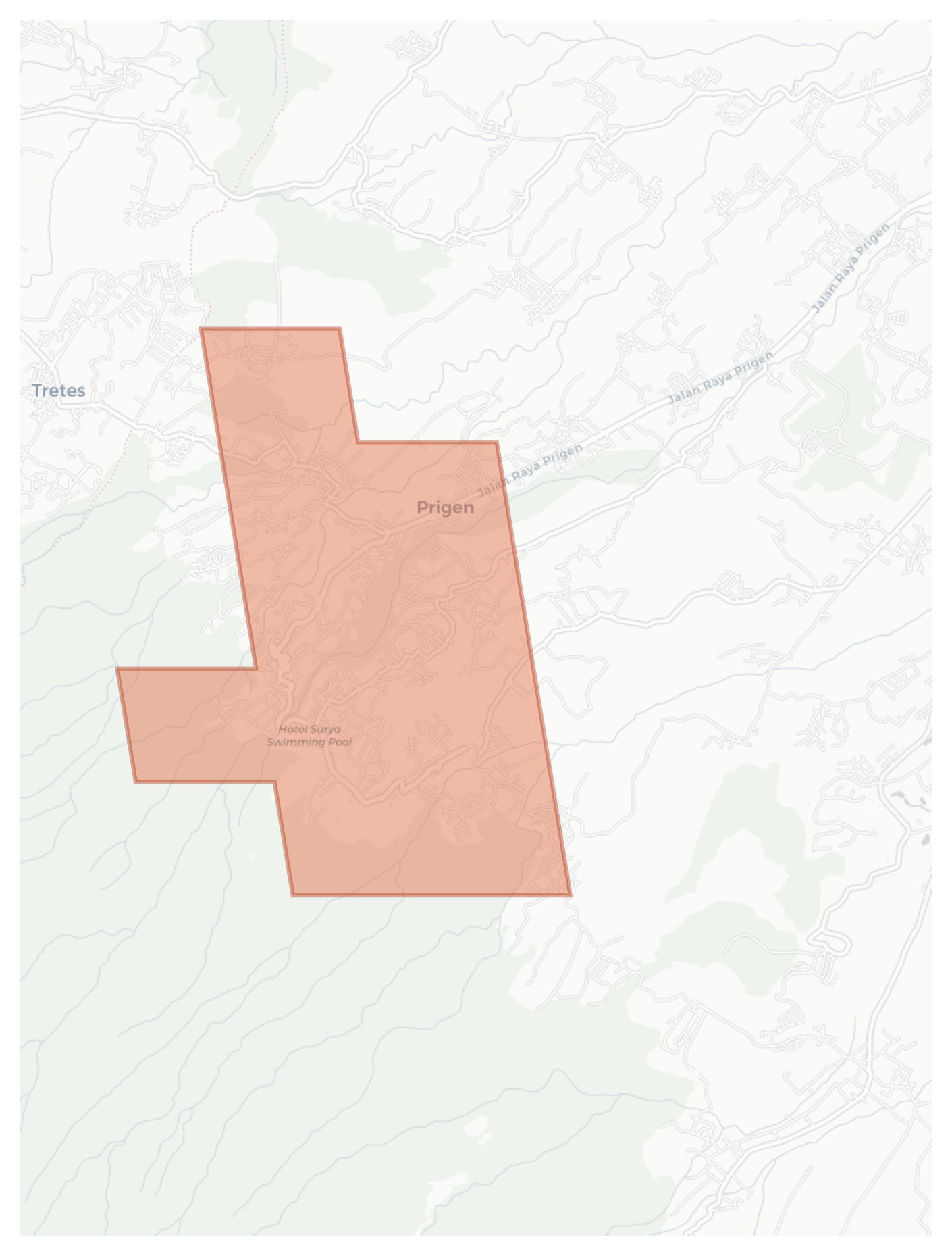 Prigen geographic map