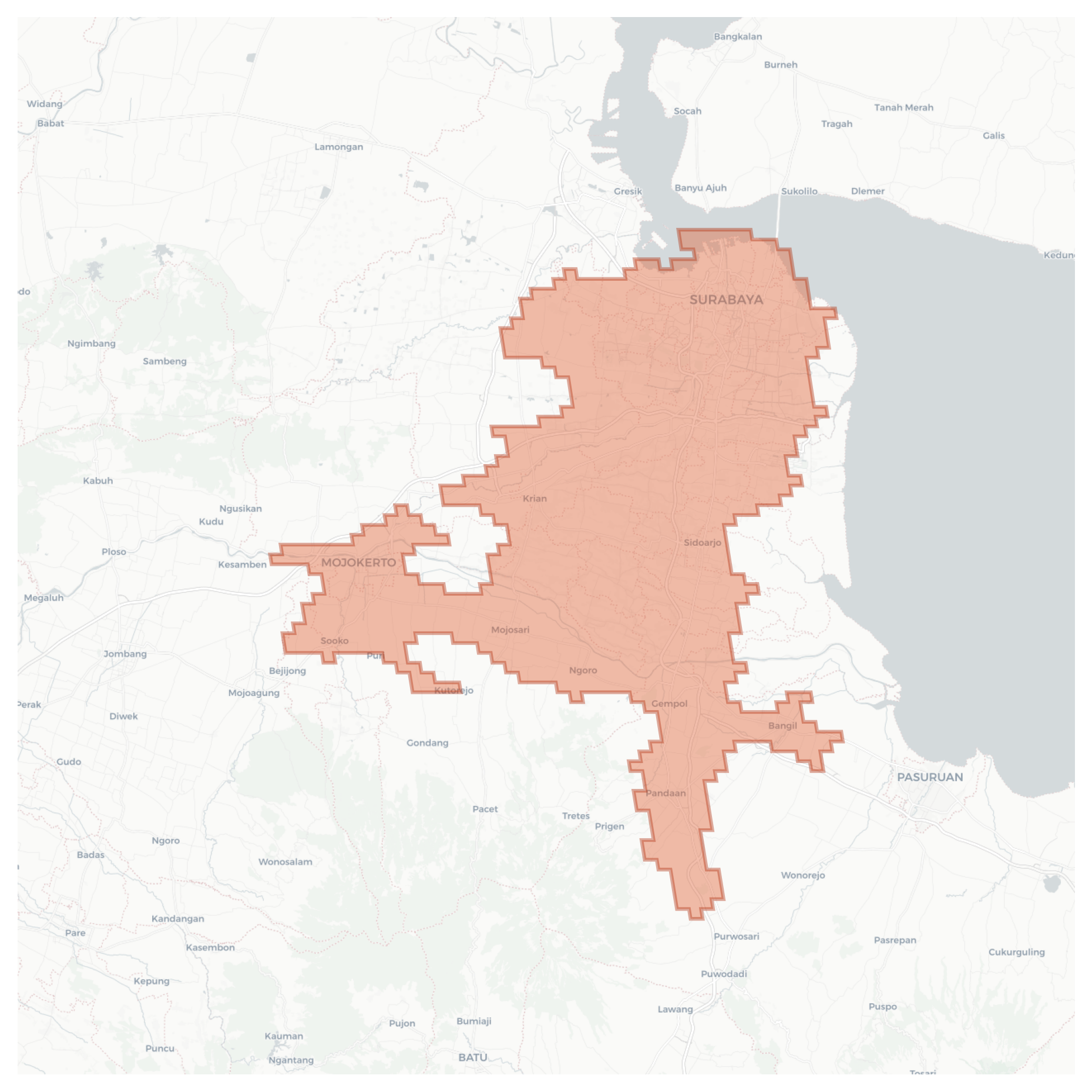 Surabaya geographic map