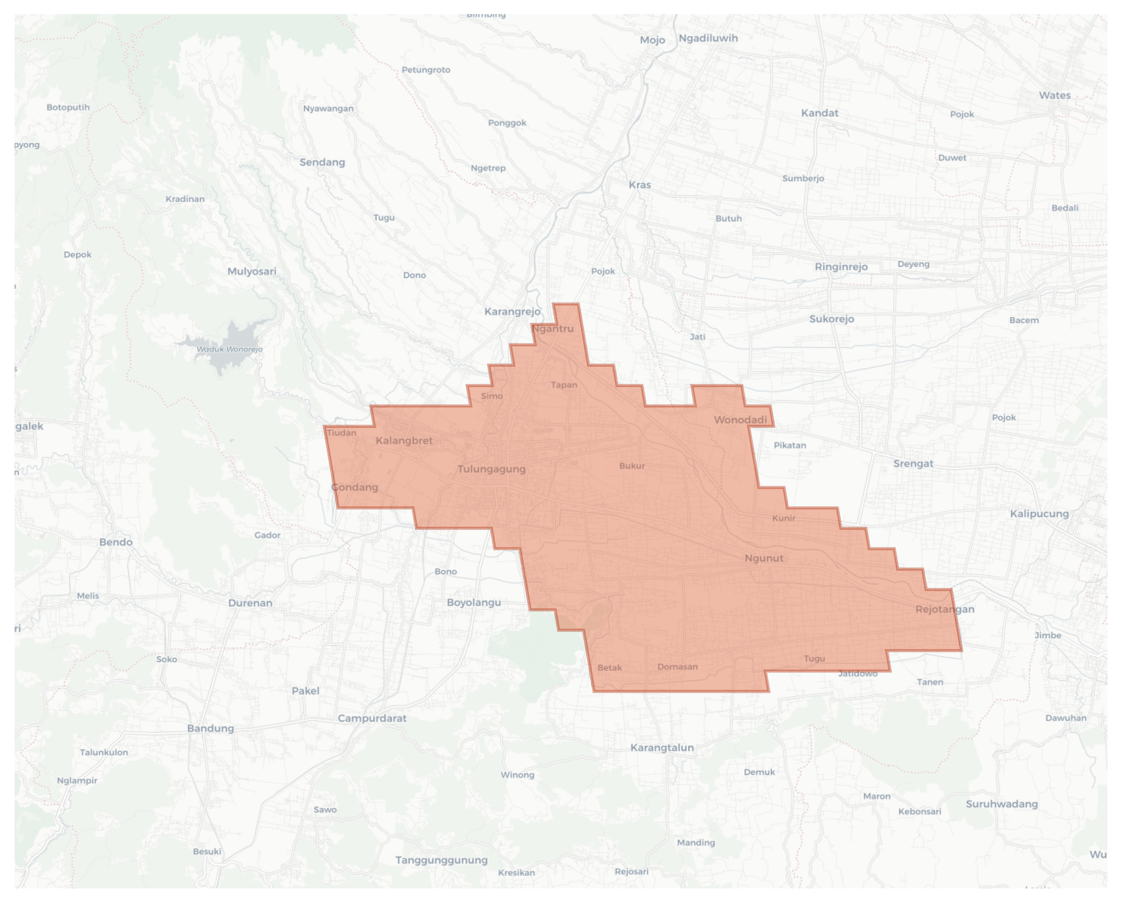 Tulungagung geographic map