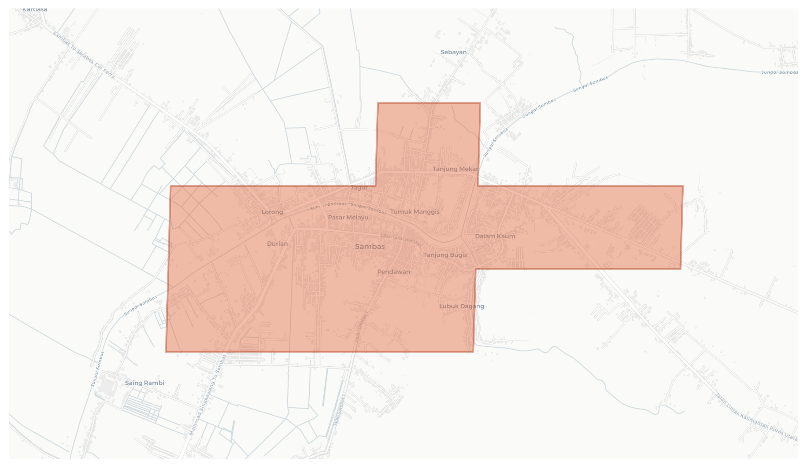 Sambas geographic map