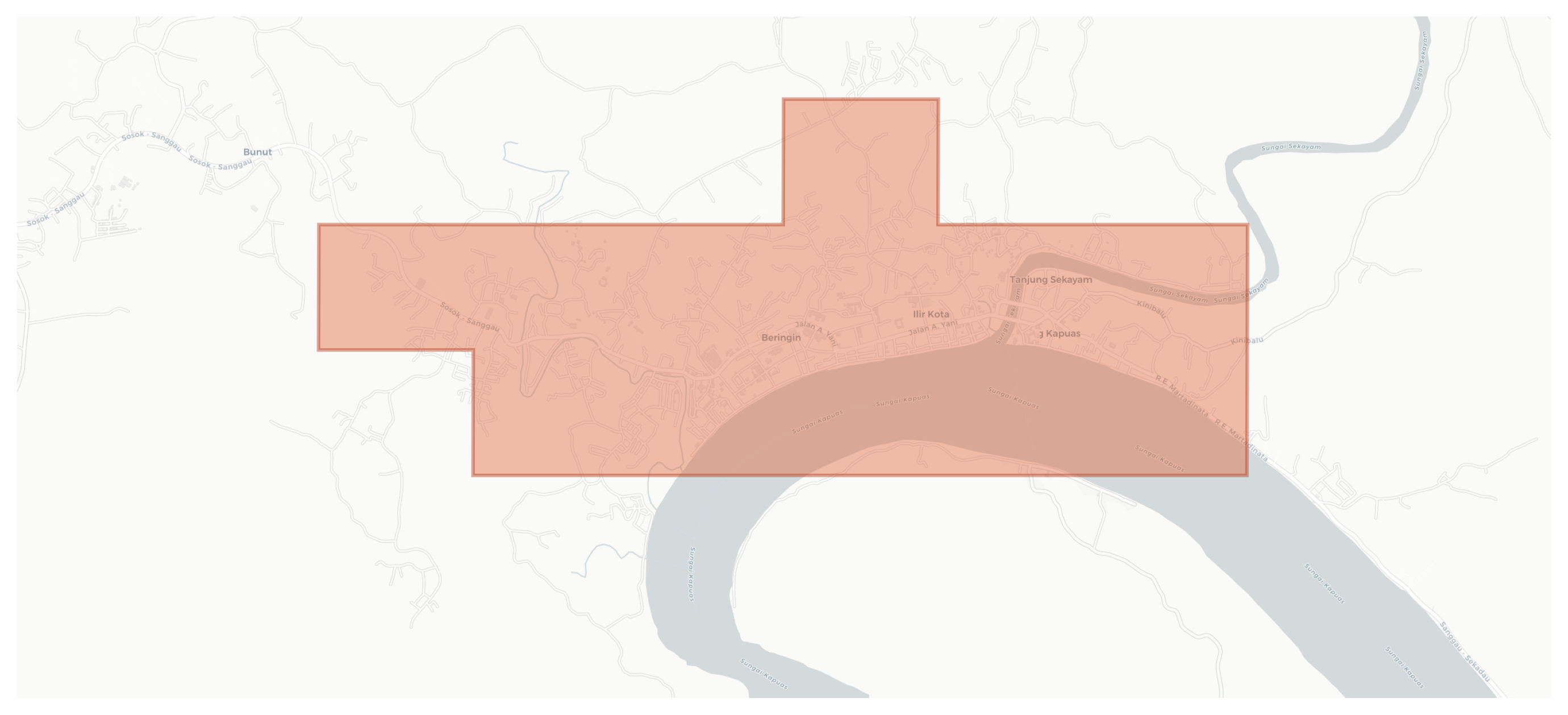 Sanggau geographic map