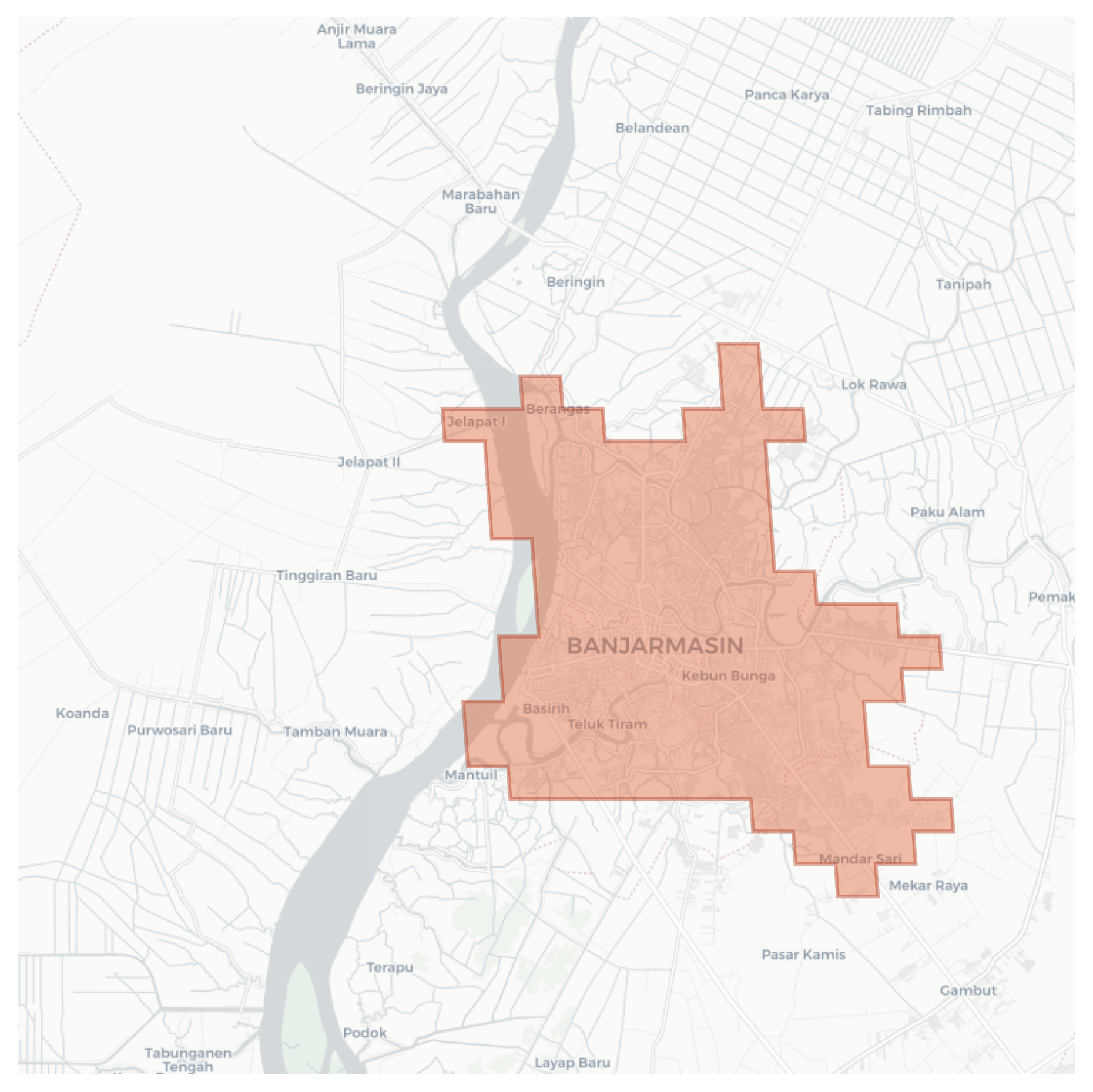 Banjarmasin geographic map