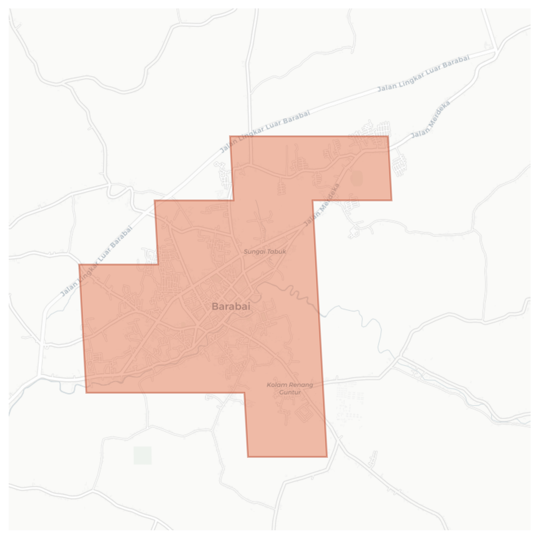 Barabai geographic map