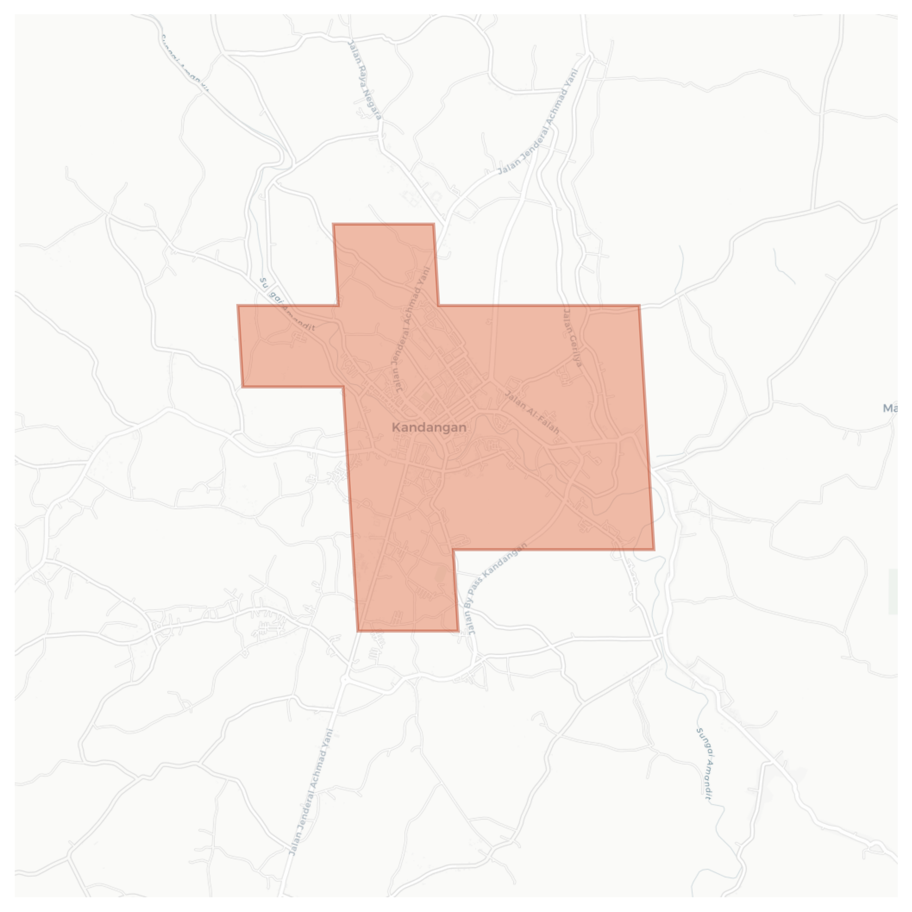 Kandangan geographic map