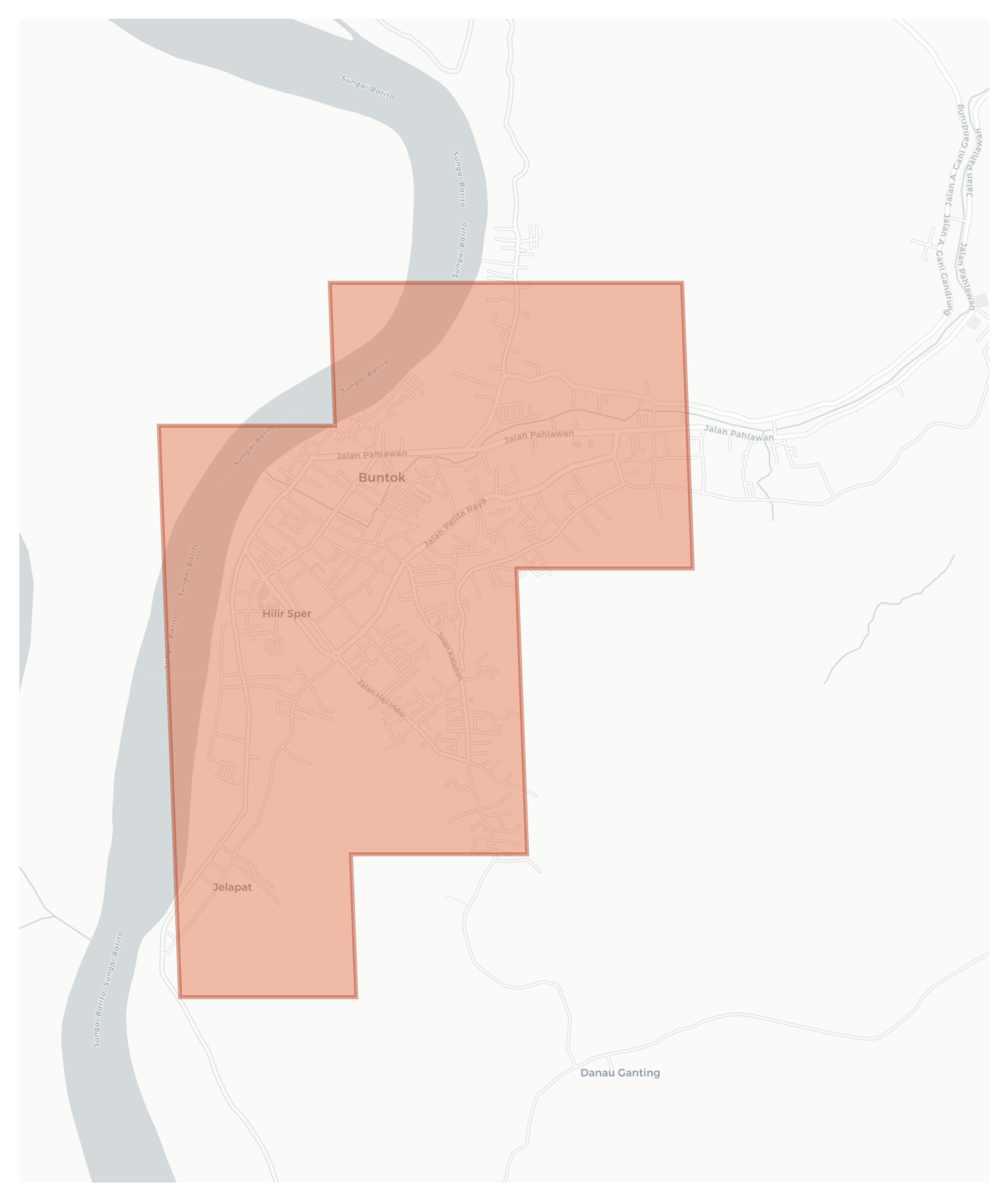 Buntok geographic map