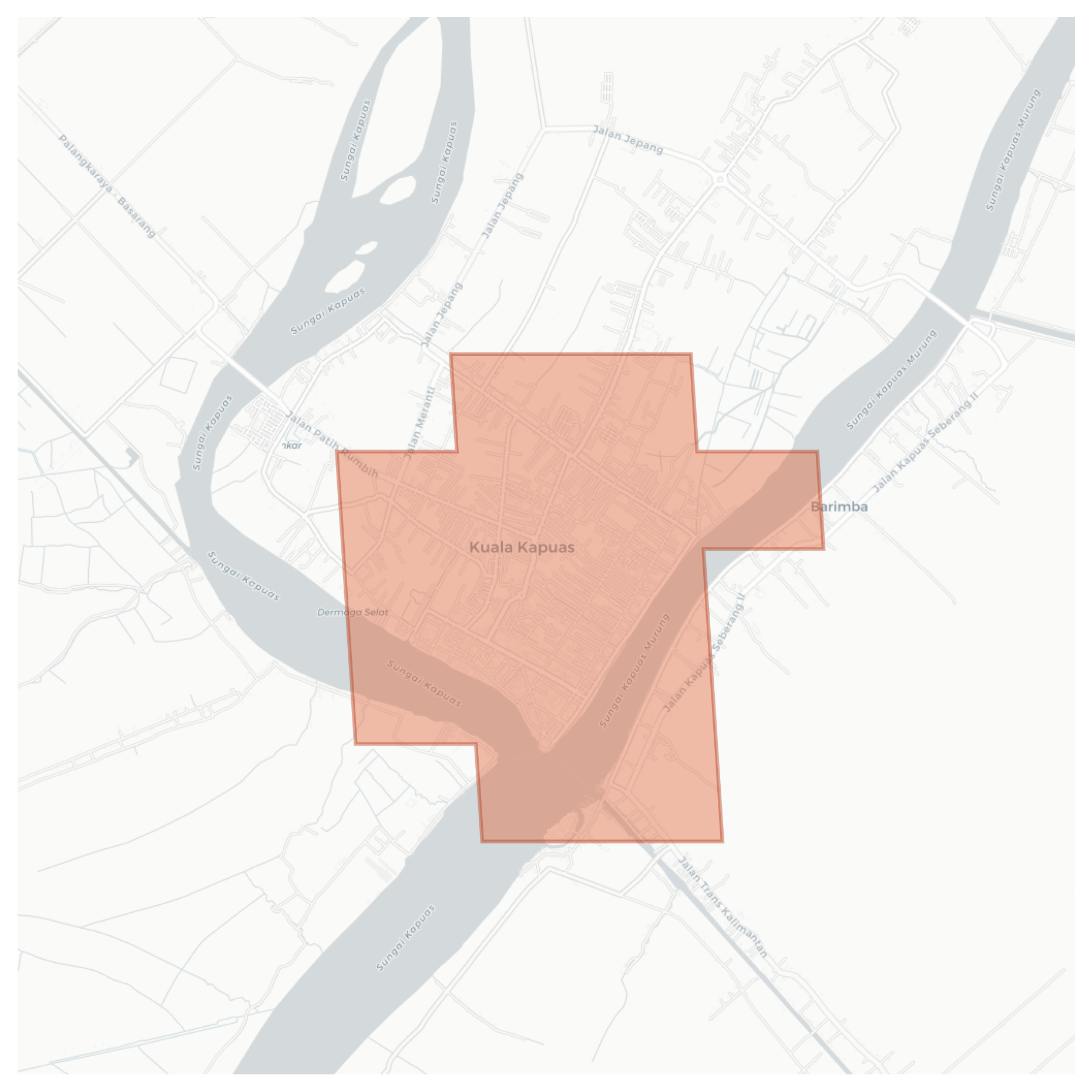 Kuala Kapuas geographic map