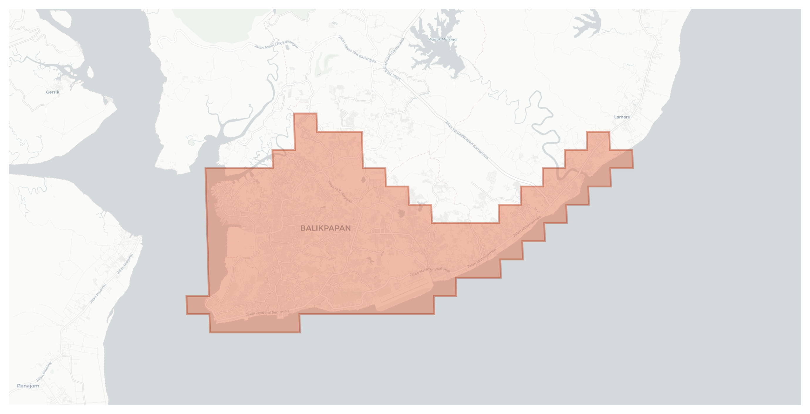 Balikpapan geographic map