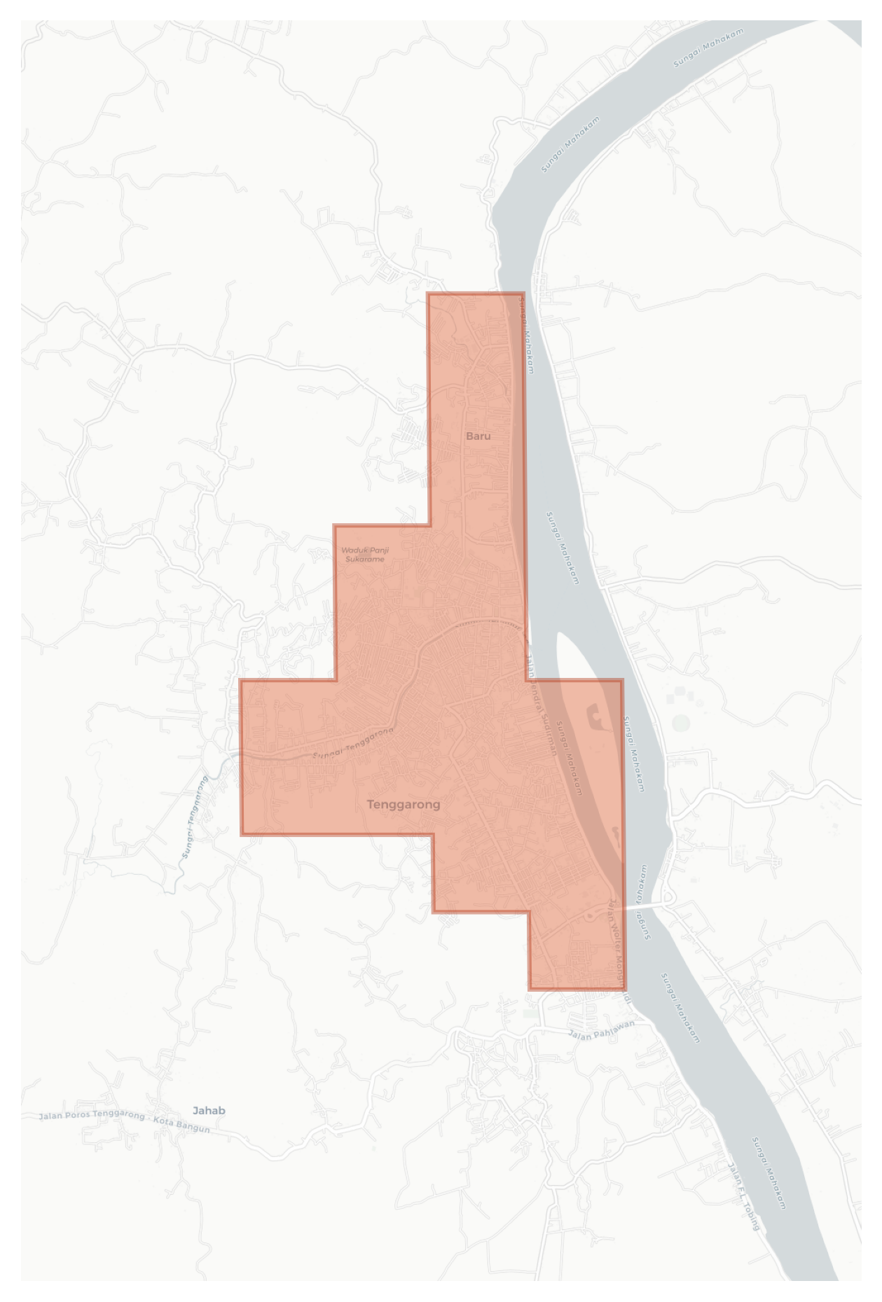 Tenggarong geographic map
