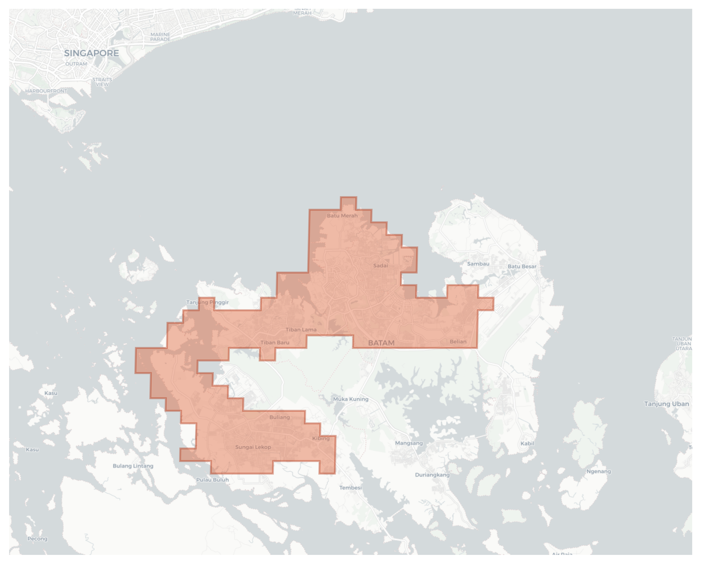 Batam City geographic map