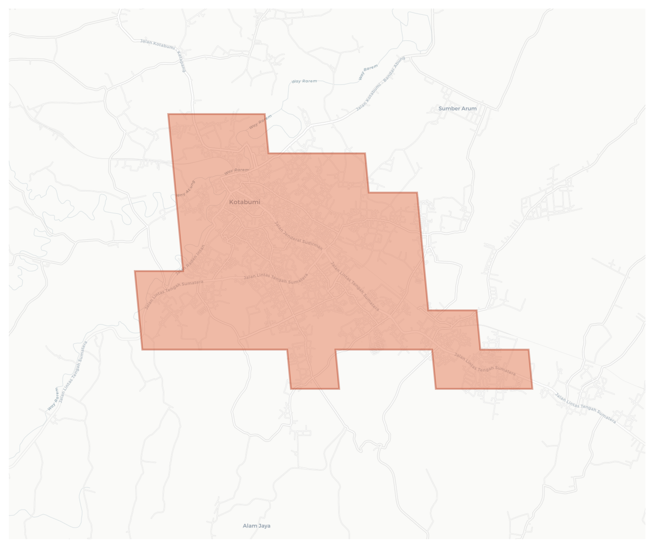 Kotabumi geographic map